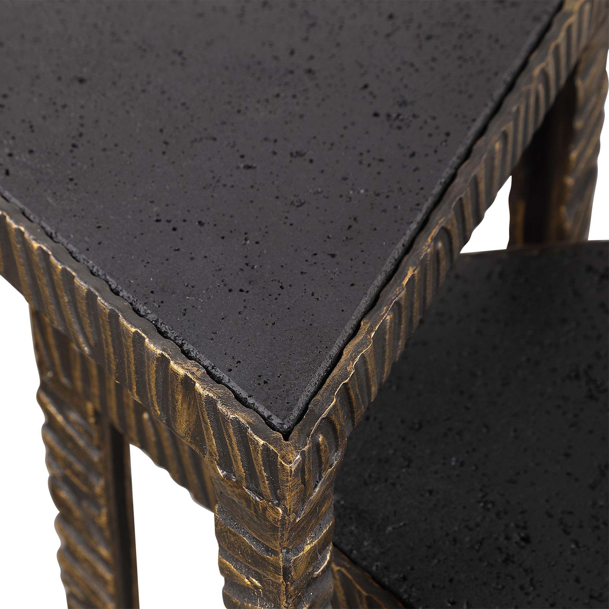 Samiria Modern Triangular Side Tables Set of 2 - Small Accent End Tables for Living Room, Bedroom, Office - Lightweight & Space-Saving Nesting Tables for Home Decor