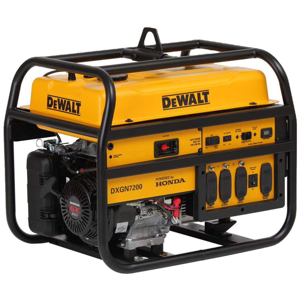 **DEWALT DXGN7200 6100W/7200W Portable Generator with Auto Idle & Electric Start - CARB Compliant Honda GX Engine - Ideal for Job Sites, Camping & Emergency Power Backup**