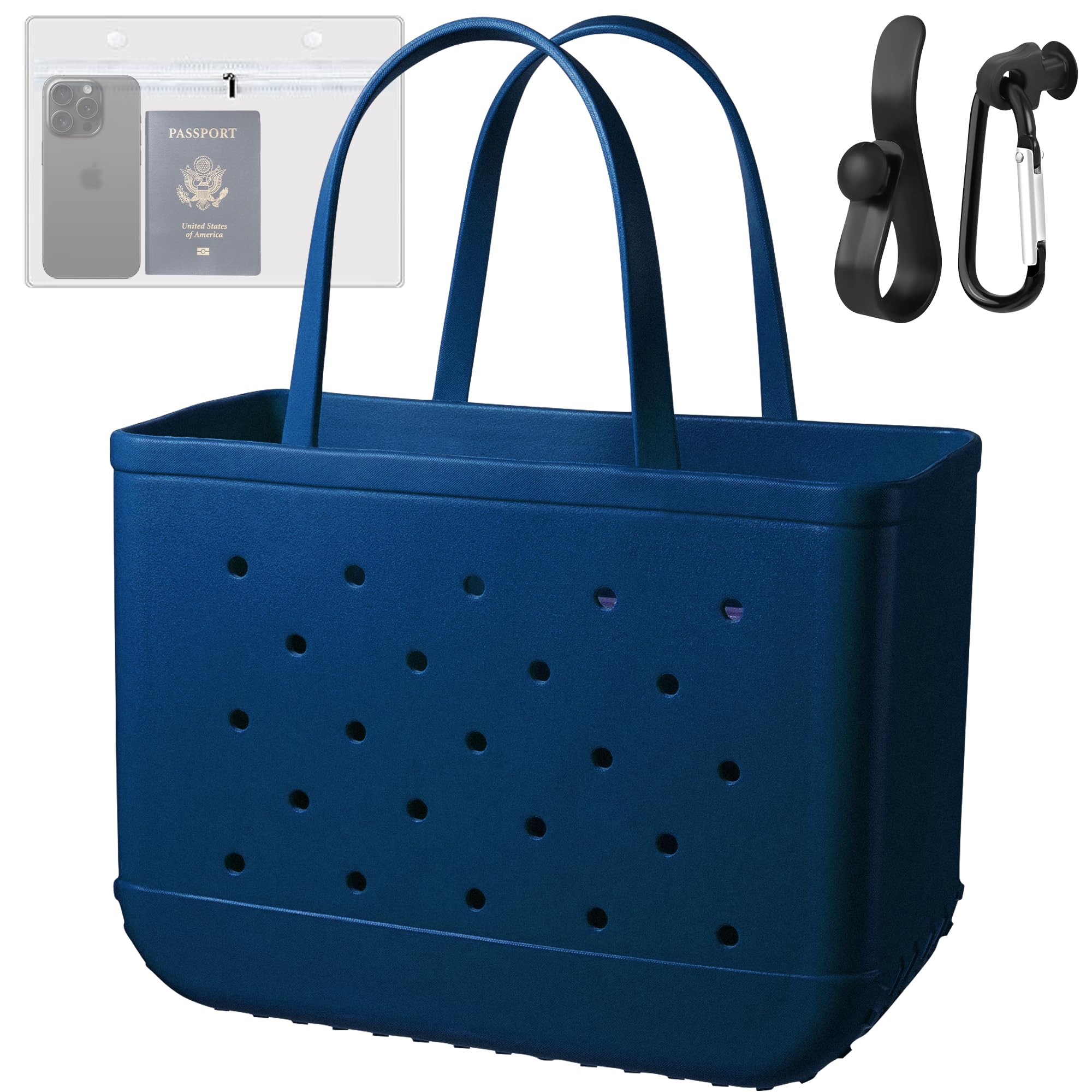 **Large Waterproof Beach Tote Bag for Women - Durable Washable Rubber Tote for Travel, Sports & Pool Day - Perfect for Beach Trips, Gym & Shopping**