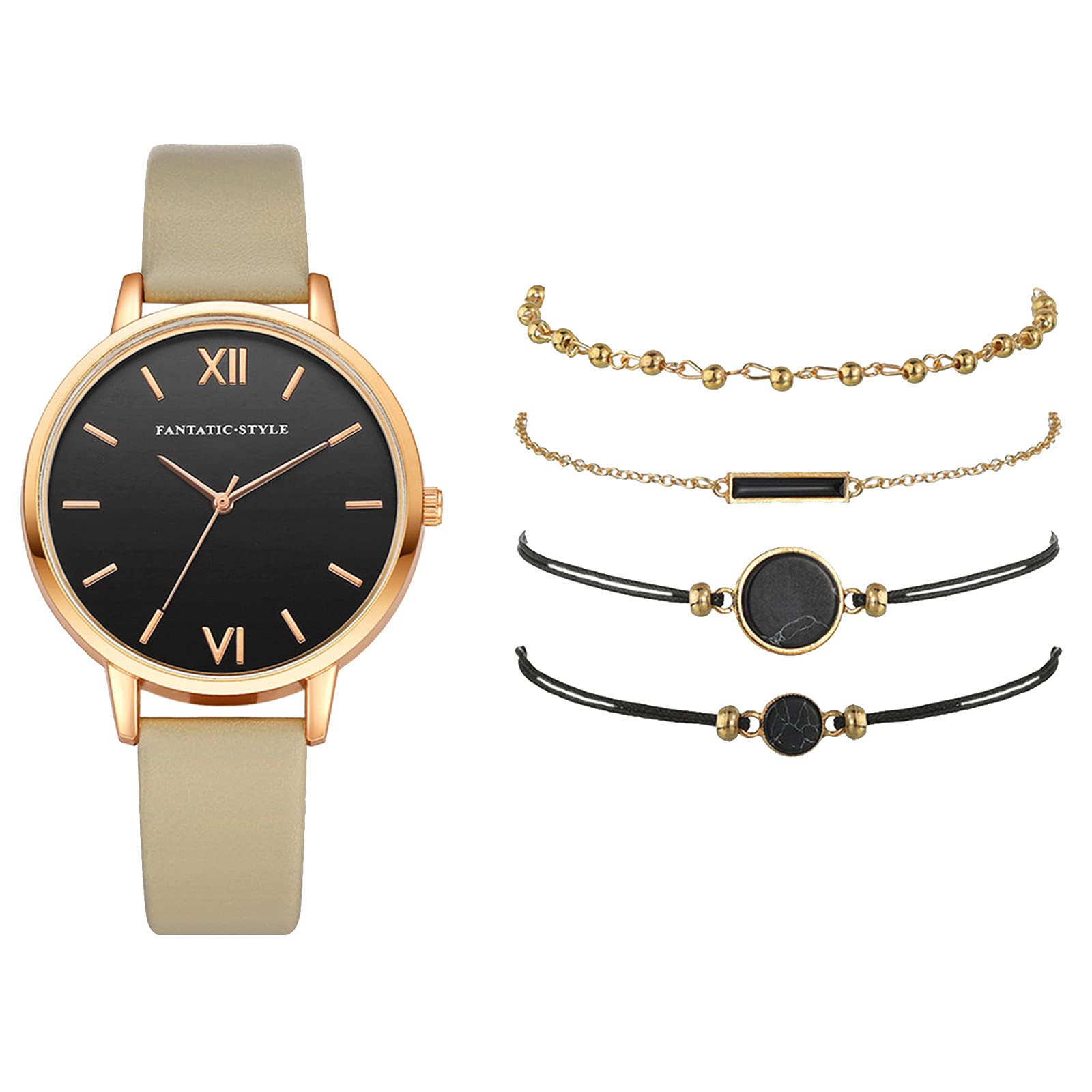 FMWRADT Women's Quartz Analog Watch with Roman Numerals, Round Pattern Dial & Stainless Steel Strap – Elegant Ladies Wristwatch for Office, Party, and Daily Wear