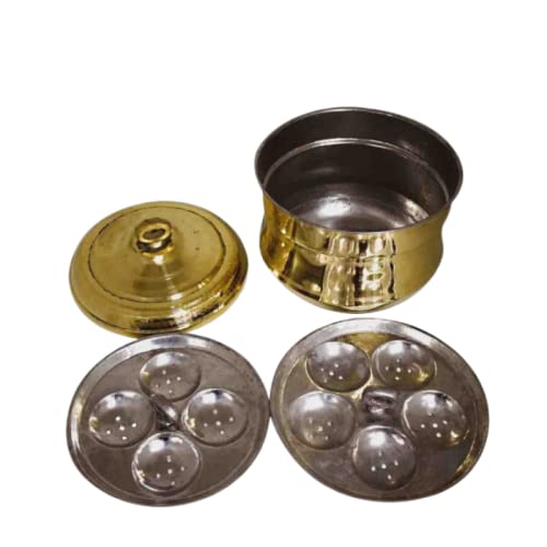 Premium Traditional Brass 9-Pit Idli Cooker | Authentic South Indian Brass Idli Steamer (Pithal Idli Pathram) | Heavy Duty Idli Pot for Healthy Cooking | Perfect for Home Kitchens & Indian Restaurants | Ideal for Breakfast & Traditional South Indian Meals
