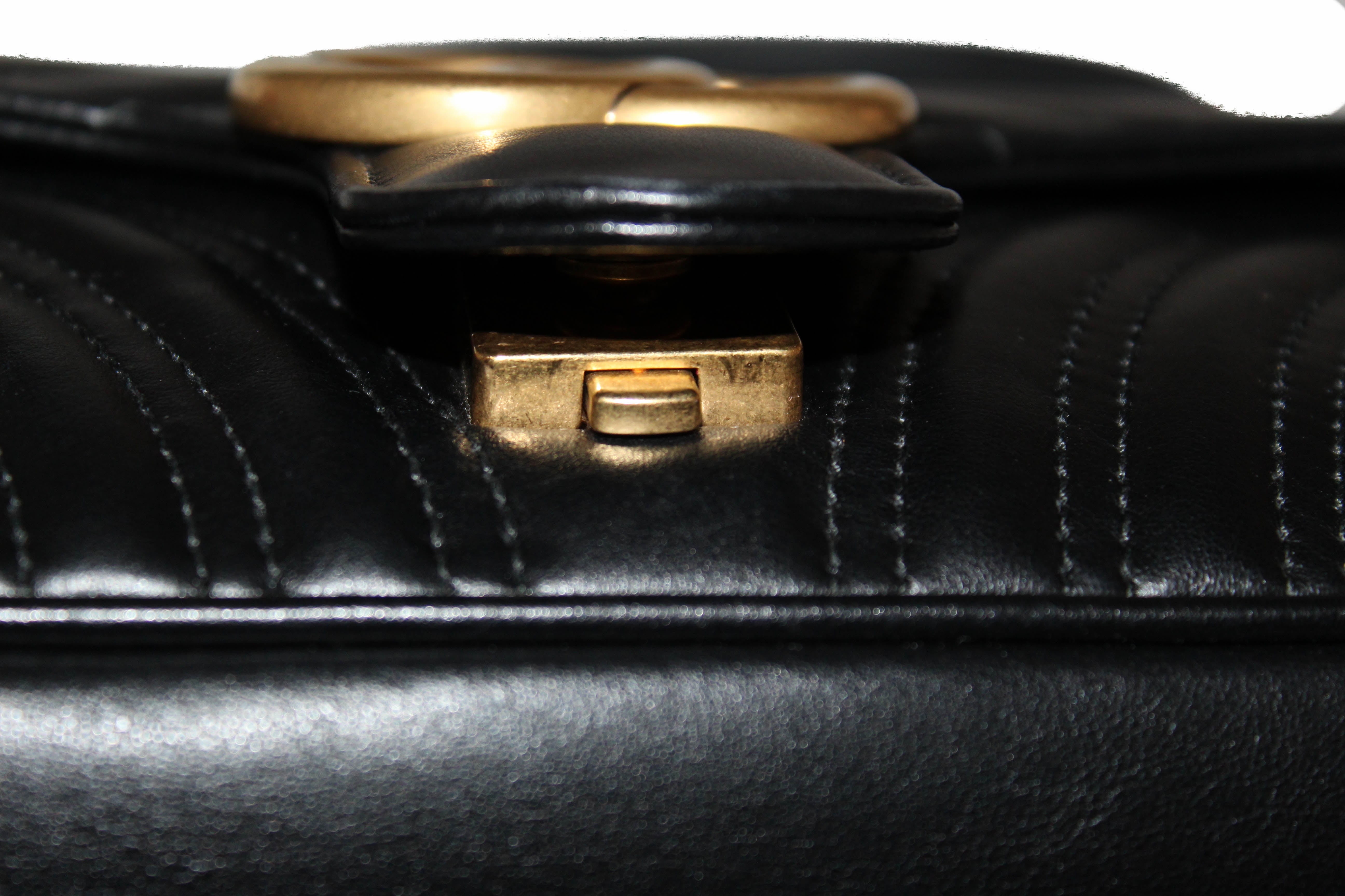 Authentic Gucci Black Marmont Matelasse Shoulder Bag for Women | Luxury Leather Crossbody Purse | Perfect for Date Night, Office & Travel