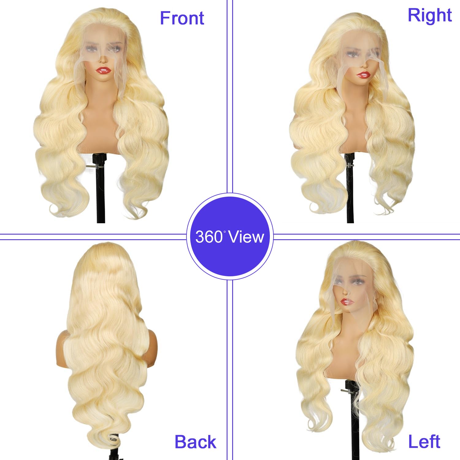 613 Blonde 13x6 Lace Front Wig Human Hair 22 Inch Body Wave Pre Plucked HD Lace Frontal Wigs for Women - Perfect for Daily Wear, Cosplay, and Special Occasions