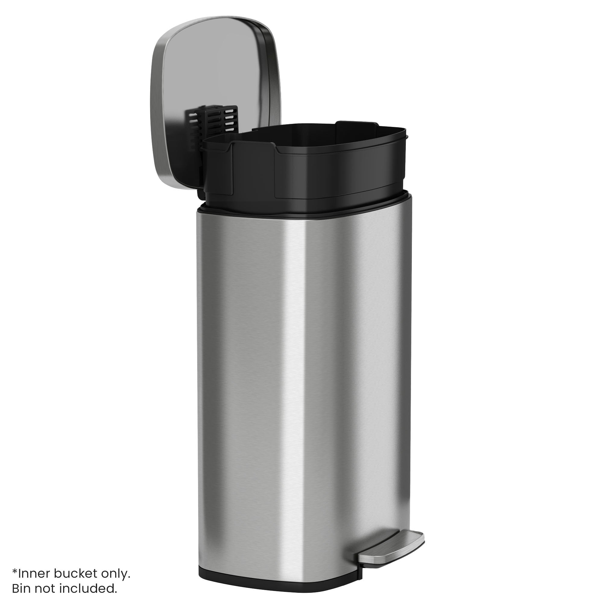 Replacement Inner Bucket for Simplehuman PC13RRG, PC13RSC, PC13RSS Trash Can - Durable Stainless Steel Bin Liner for Kitchen, Bathroom & Office Waste Baskets