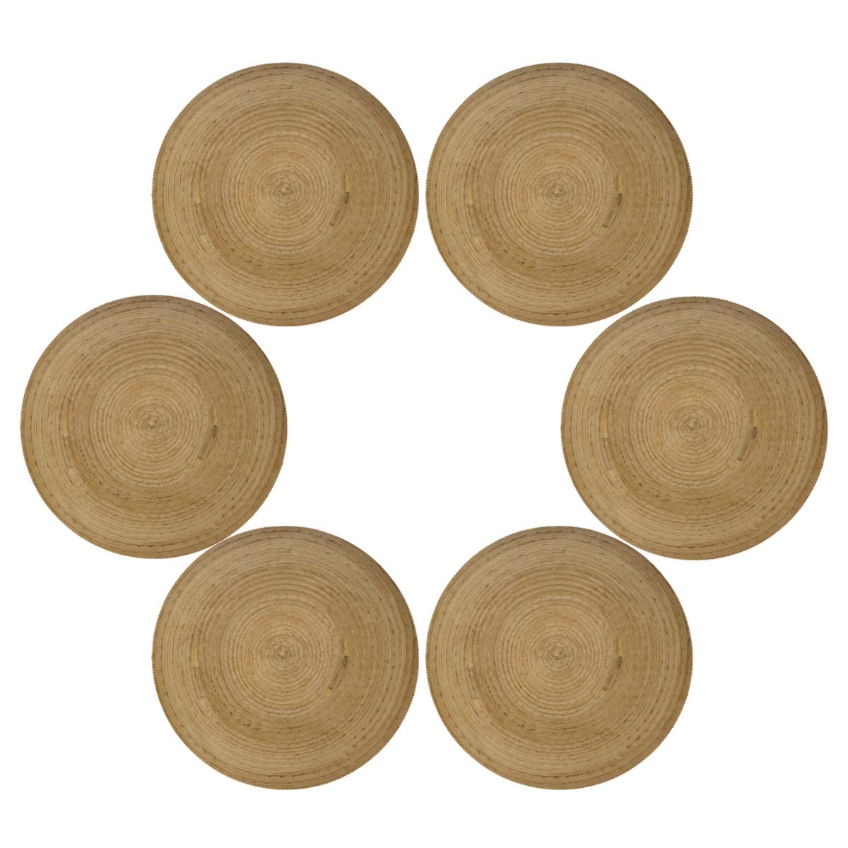 DAOXIANG Round Wood Grain Placemats - Heat Resistant & Washable Table Mats for Kitchen Dining - Perfect for Holiday Dinners, Family Gatherings & Everyday Use