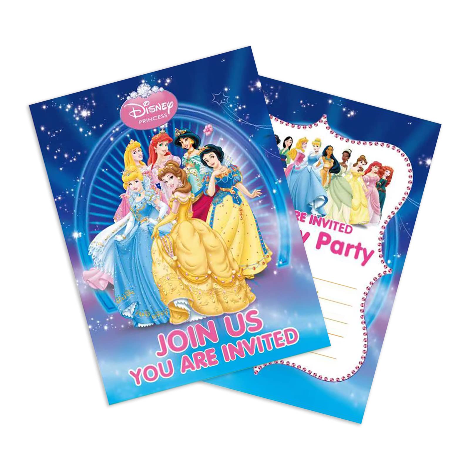 24 Pcs Princess Party Invitation Cards - Elegant Princess Themed Birthday Party Favors & Decorations for Kids - Perfect for Birthday Celebrations, Tea Parties & Royal Events