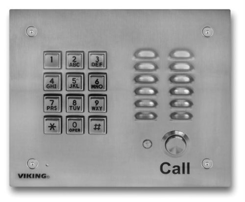 Viking Electronics VK-K-1700-3EWP SS Handsfree Phone with Keypad - Office & Call Center Communication Solution