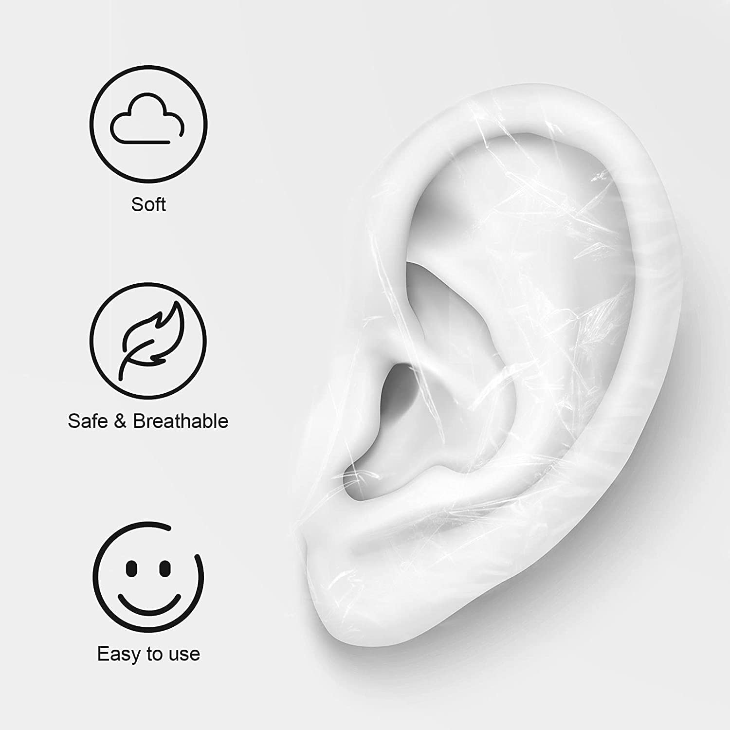 WEMOL 20 PCS Waterproof Ear Stickers for Newborn Baby & Kids | Disposable Ear Covers for Shower, Swimming, Surfing, Snorkeling & Water Sports | Protect Ears from Water During Bath Time & Outdoor Activities