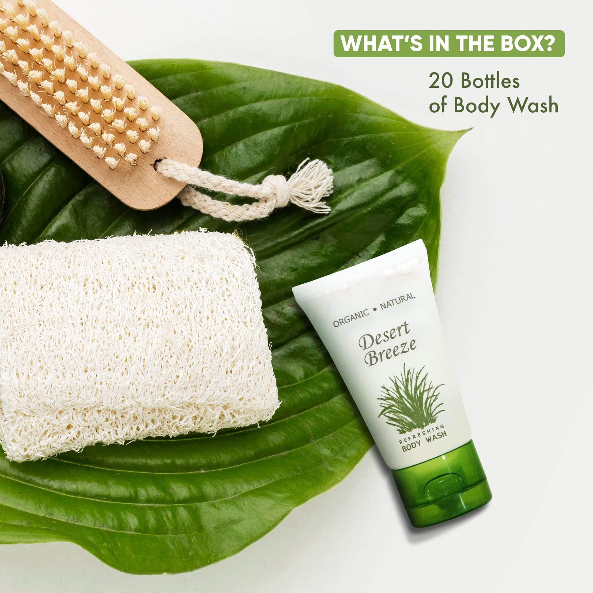 Travel Size Body Wash 1 oz - Bulk Pack of 20 Flip Top Bottles | Perfect for Hotels, Gyms, Camping & Emergency Kits