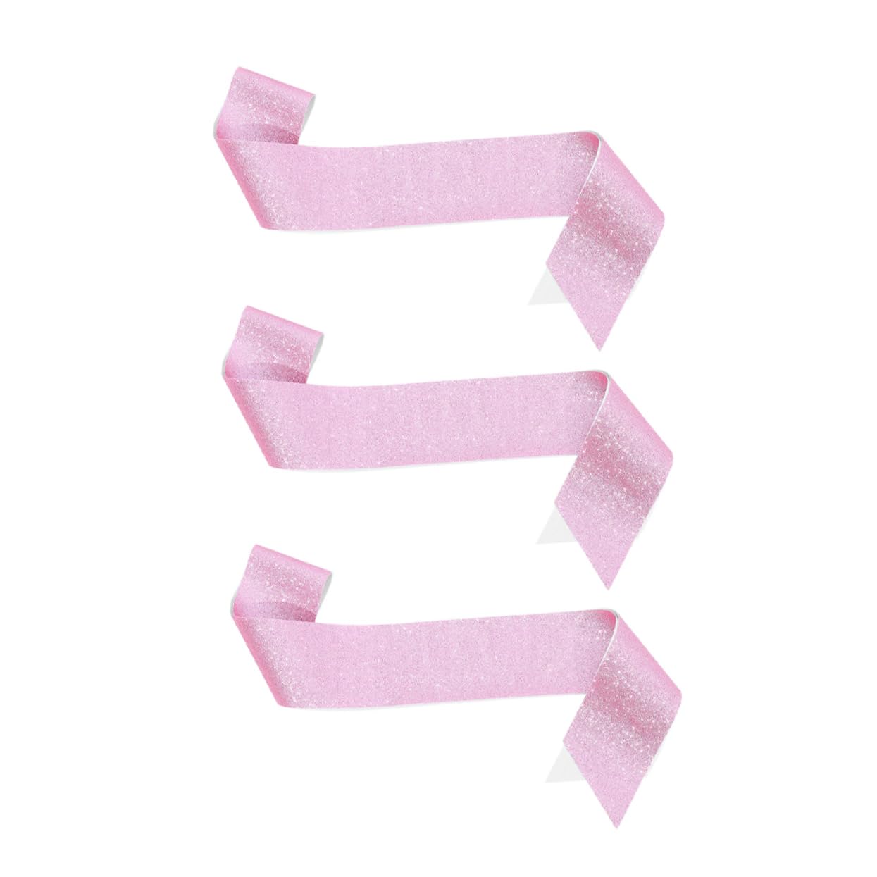 DIYEAH 3-Piece Glitter Tinsel Sash Set - Plain Sparkling Sashes for Wedding, Bridal Shower & Bachelor Party Decorations - Perfect for Birthday Celebrations, Gender Reveals & Festive Events