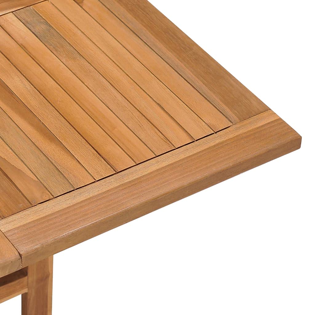 35.4x35.4x29.5 Inch Solid Teak Wood Folding Patio Dining Table - Brown Outdoor Furniture for Garden, Balcony & Small Space
