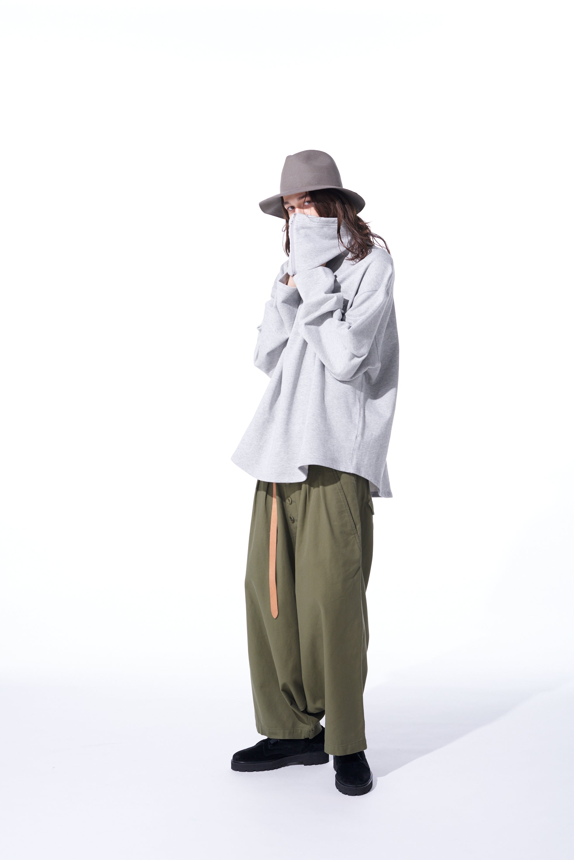 Soft Cotton Fleece High Neck Zip-Up Sweatshirt for Women - Cozy Winter Pullover for Casual Wear & Outdoor Activities