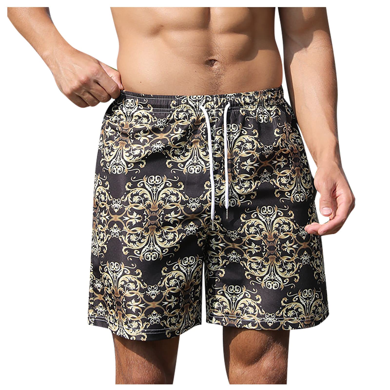 **KannoRE Men's Quick-Dry Swim Shorts - Waterproof Beach Pants with Stylish Print, Comfortable Casual Swimwear for Swimming, Surfing & Vacation**