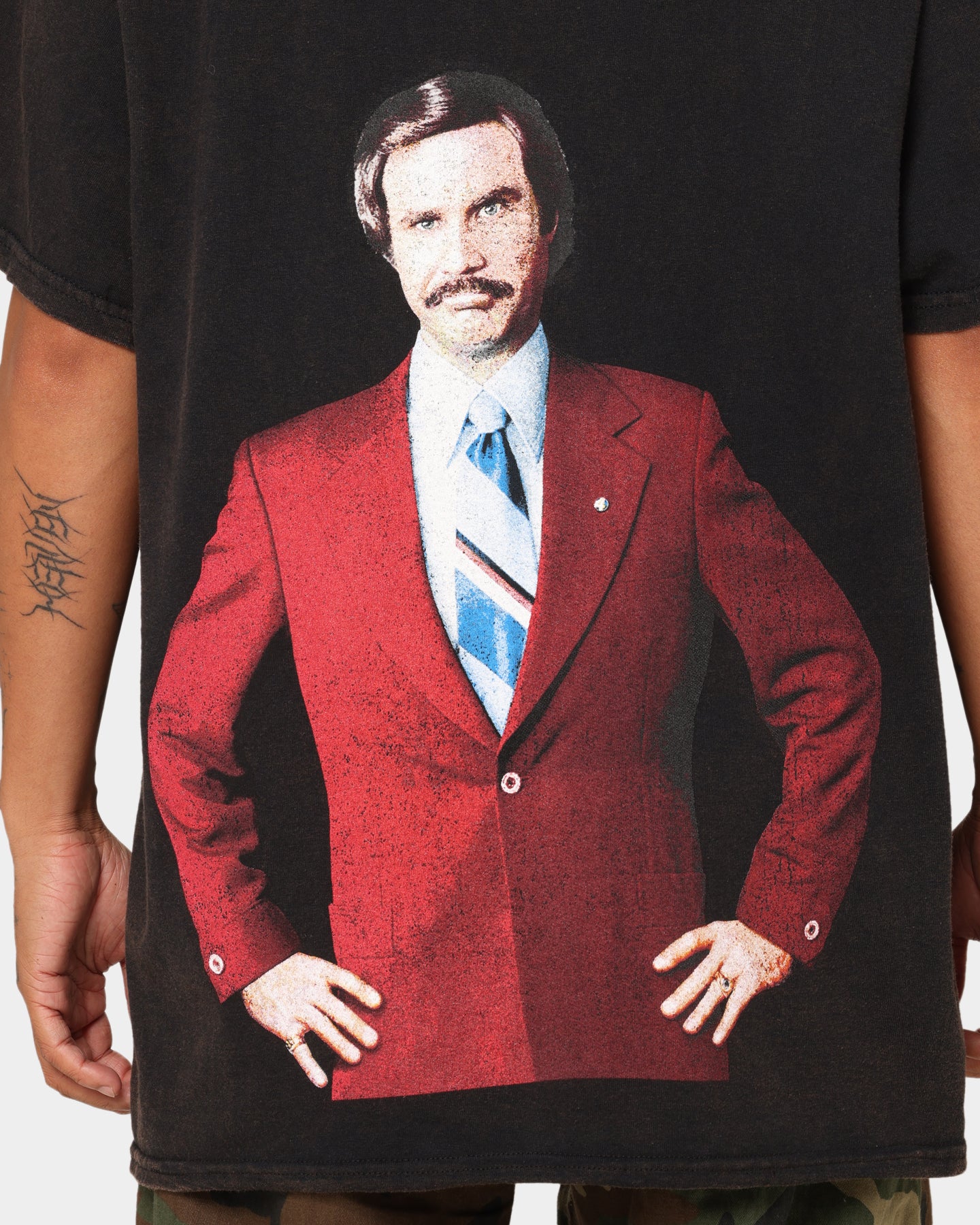 Anchorman Vintage T-Shirt - Black Wash | American Thrift Style | Perfect for Casual Wear, Movie Nights & Retro Outfits