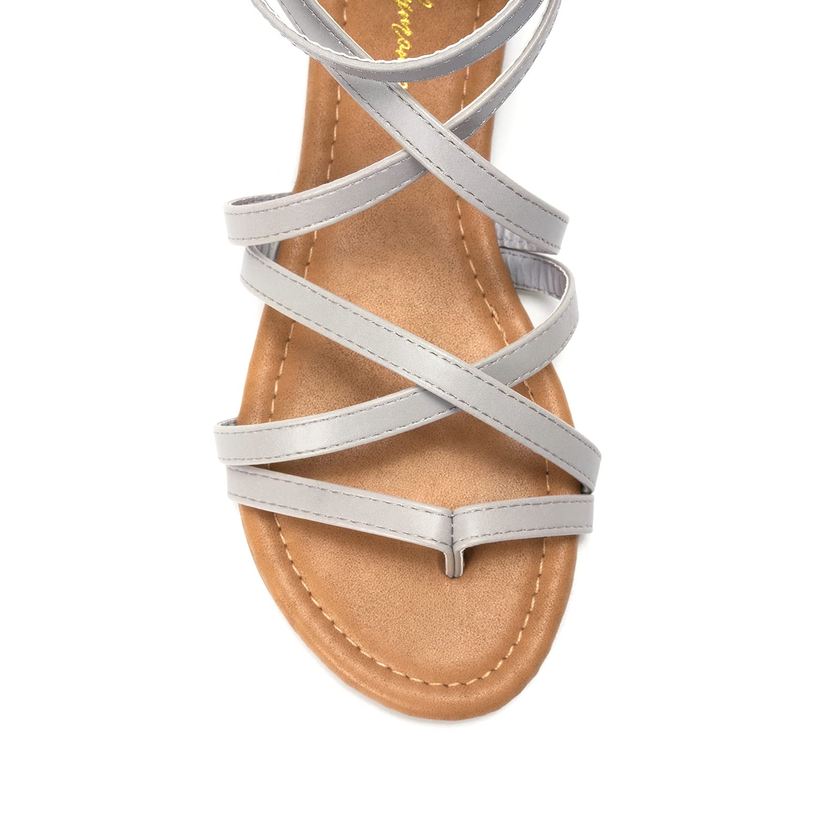 Luffymomo Women's Gladiator Sandals - Flat Fisherman Thong Cross Strappy Summer Sandals for Beach, Vacation & Casual Outfits