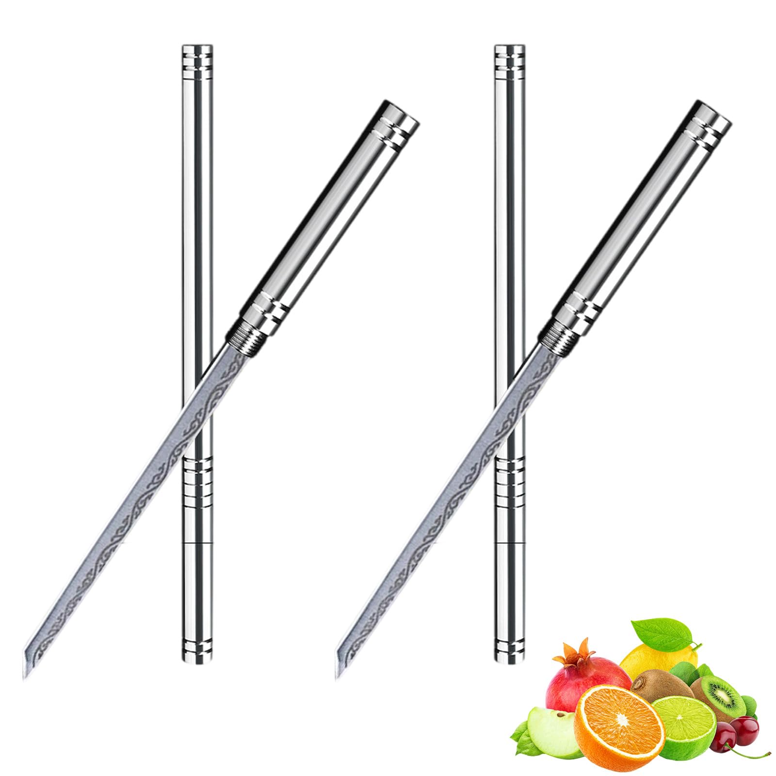 Stainless Steel Portable Fruit Knife with Sheath - 2 Pack Multipurpose Mini Knife for Camping, Hiking, Picnics & Outdoor Activities | Sharp Blade with Protective Cover for Peeling, Slicing Fruits & Vegetables