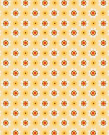 Orange Boho Flowers Brown