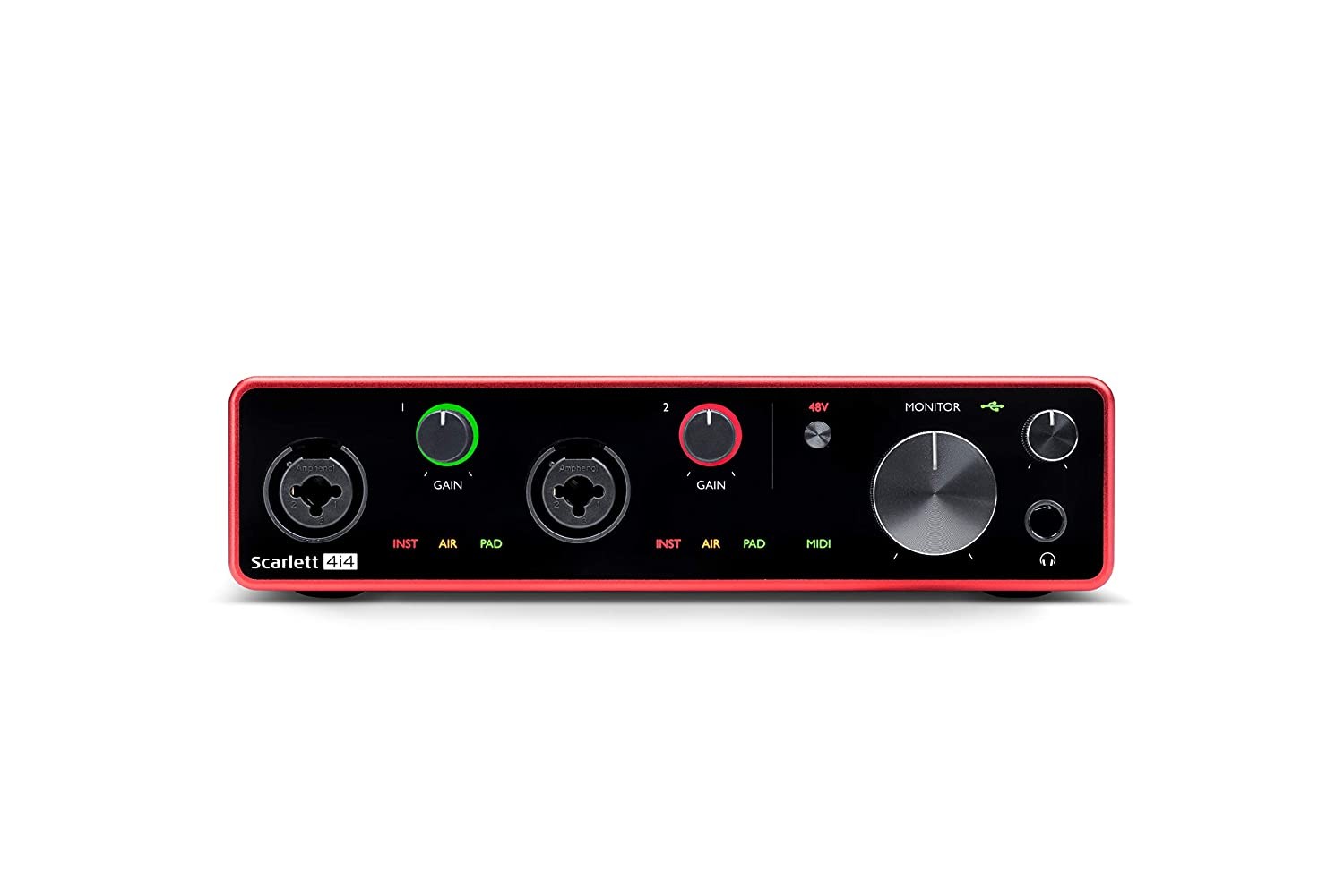 Scarlett 4i4 GEN 3 USB Audio Interface - Professional Studio Recording Equipment for Musicians & Podcasters - Perfect for Home Studios, Live Streaming & Music Production