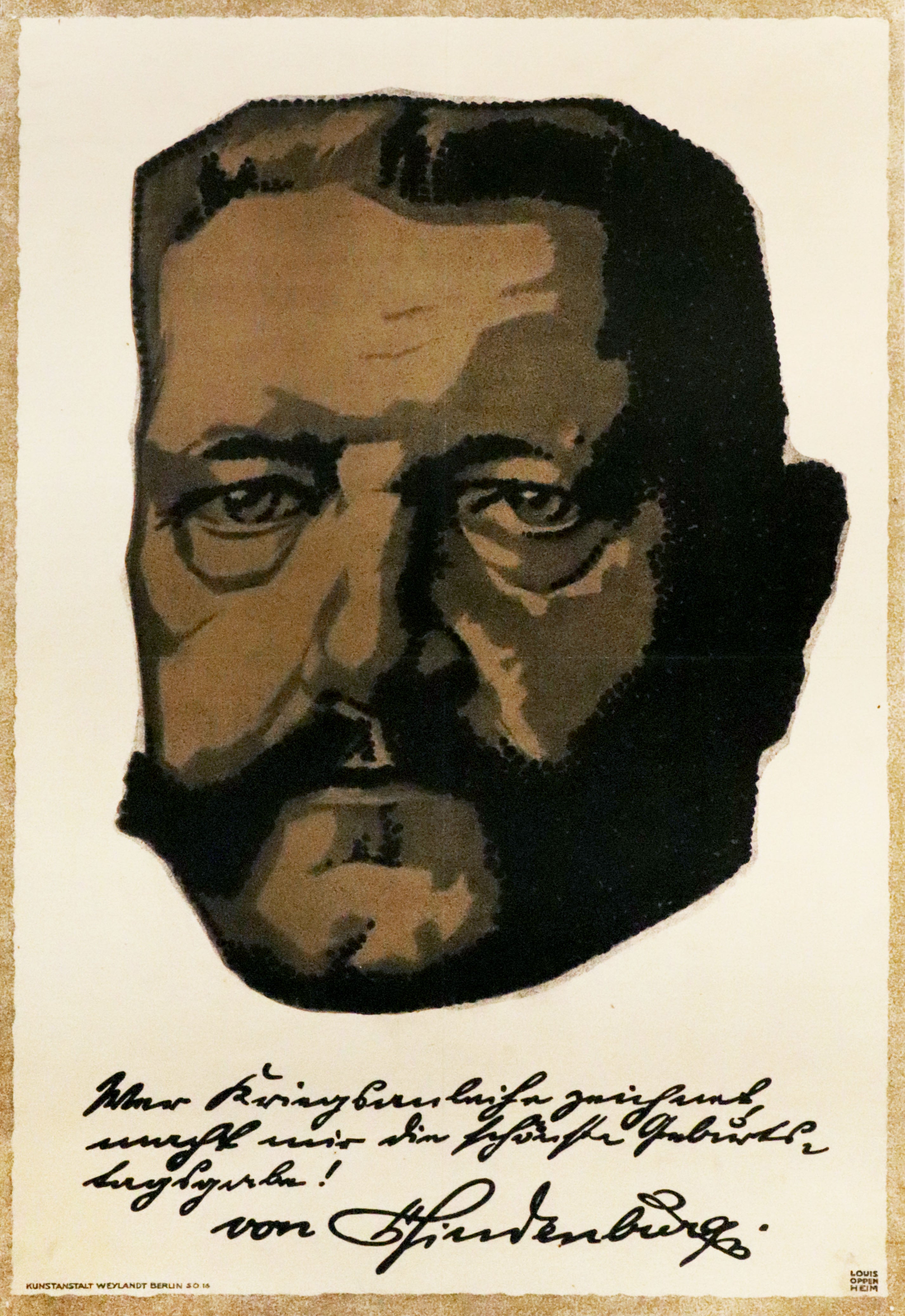 1917 Vintage German Political Propaganda Poster - Paul von Hindenburg - WWI Historical Collectible for Home Decor & History Enthusiasts