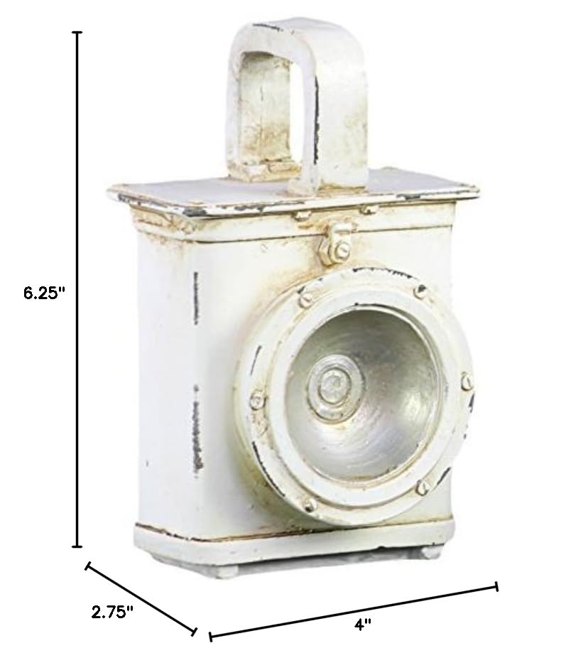 Handmade Resin Lantern - 4 x 2.75 x 6.25 Inches - Decorative Outdoor/Indoor Lighting for Garden, Patio, Wedding & Home Decor