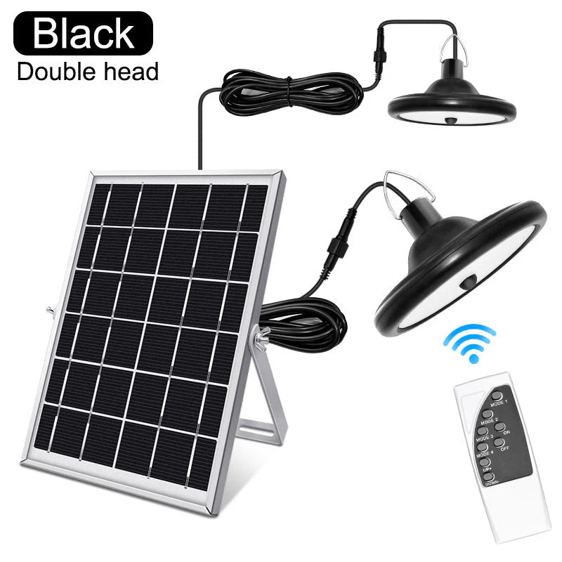 Solar Powered Motion Sensor Highbay & Wall Mount LED Shed Light Set - Dual Brightness Options (3000K/5000K) for Warehouse, Garage, Barn & Outdoor Security Lighting
