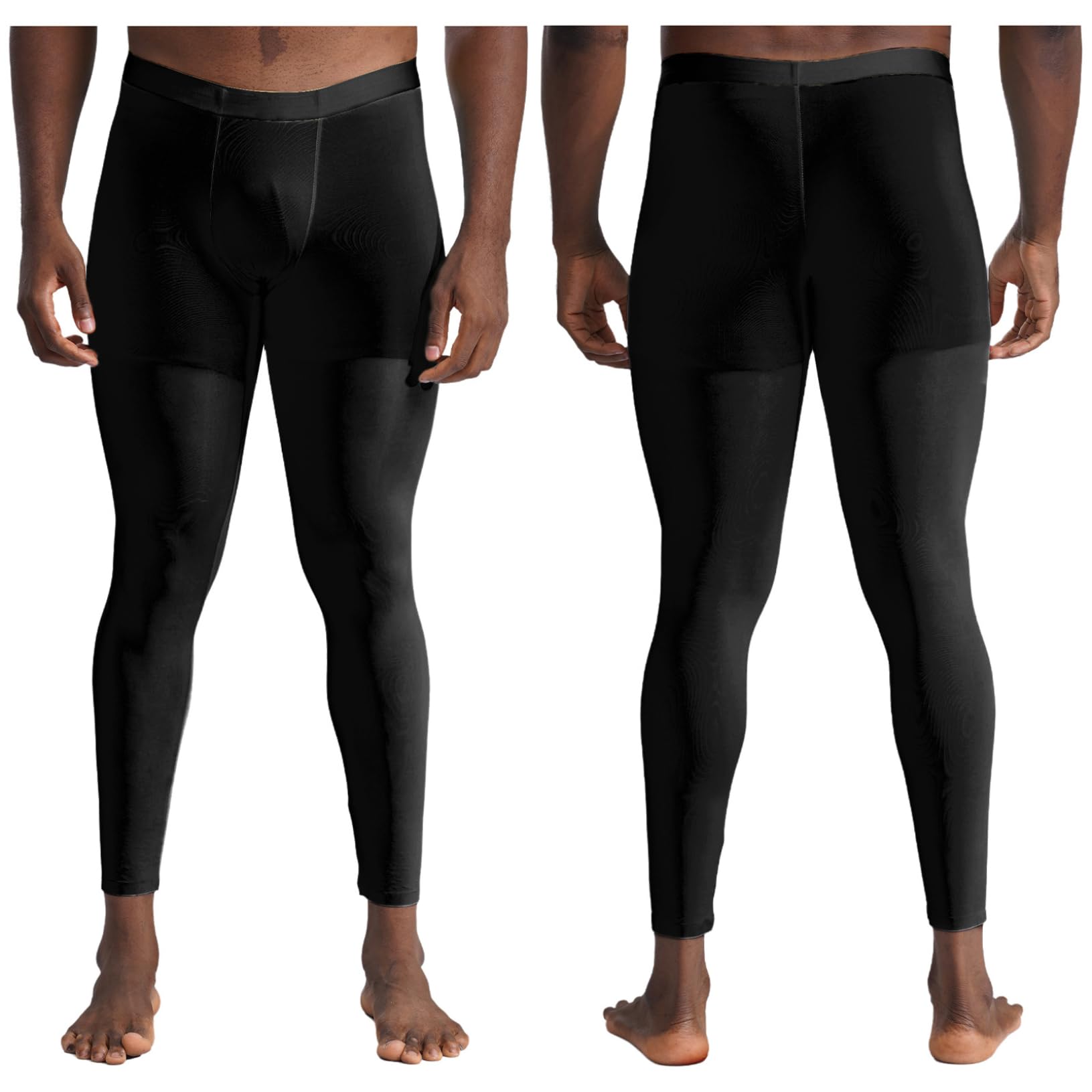 ACSUSS Men's Compression Leggings - Glossy Skinny Yoga Pants for Running, Gym, Workout & Fitness - Moisture-Wicking & Breathable Sport Pants for Men (Perfect for Yoga, Jogging, Training & Active Lifestyle)