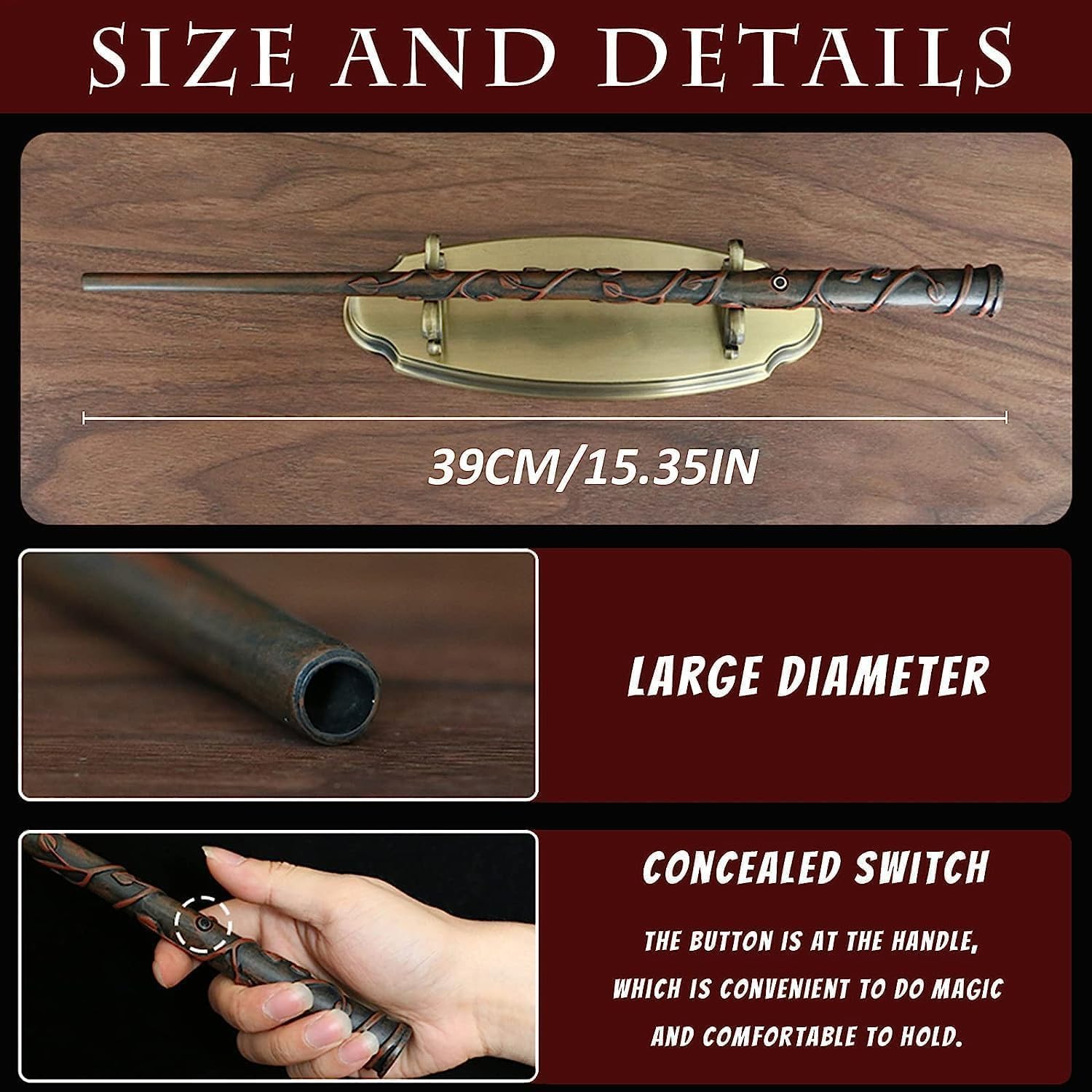 Novelty Wizard Magic Wand - Premium Cosplay Accessory for Halloween, Fantasy Parties & Witch Costumes | Perfect for Role-Playing, Themed Events & Photo Shoots