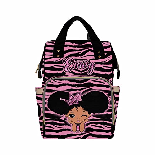 Custom Pink & Black Leopard Print Diaper Backpack - Personalized Baby Nappy Bag for Moms, Fashionable Shoulder Bag for Girls & Boys, School & Travel Daypack - Perfect for Parenting, Outings & Family Trips