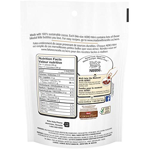 Aero Milk Chocolate Mini's 135g/4.8oz - Imported Canadian Chocolate Candy for Snacking, Gifts & Parties