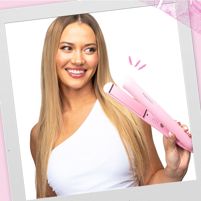 Pink Ceramic Flat Iron for Hair Styling - 1 Inch Professional Straightener for Smooth & Shiny Hair - Perfect for Home, Salon & Travel Use