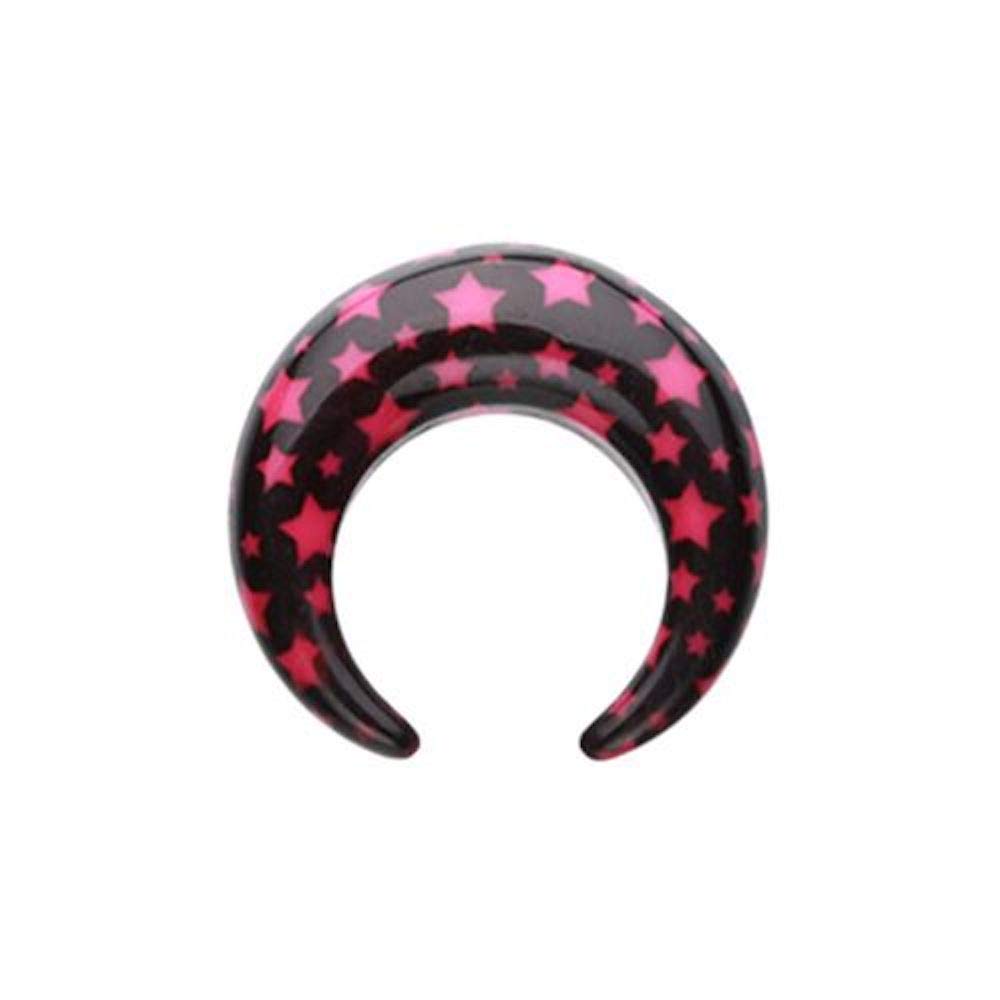 Starry Night Acrylic Ear Gauge Buffalo Taper - Stretching Jewelry for Women & Men - Perfect for Body Piercing, Ear Stretching, and Alternative Fashion Styles