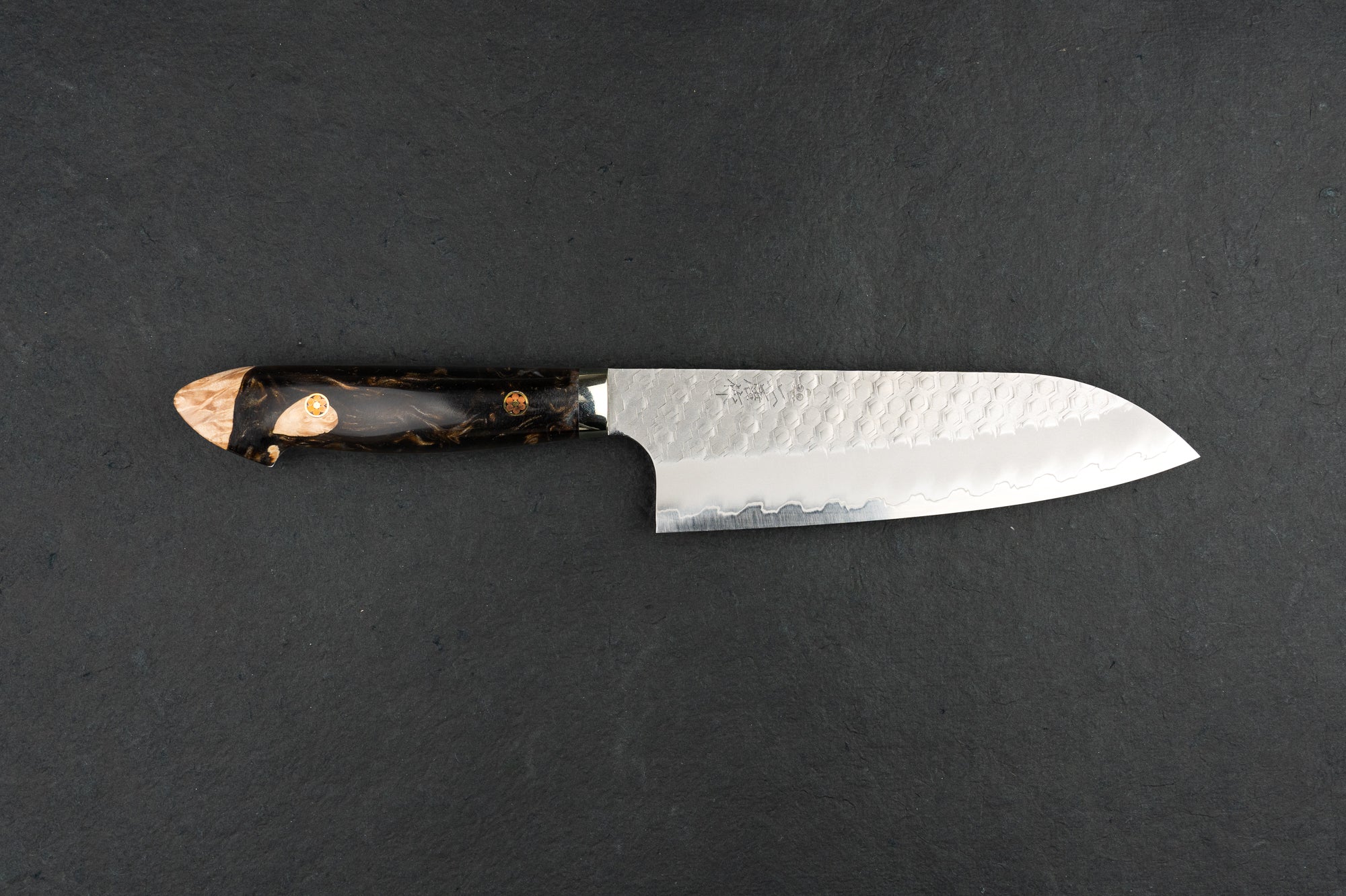 Nigara SG2 Migaki Tsuchime Western Santoku Knife 180mm - Premium Japanese Kitchen Knife for Slicing, Dicing & Chopping - Perfect for Home Chefs & Professional Kitchens