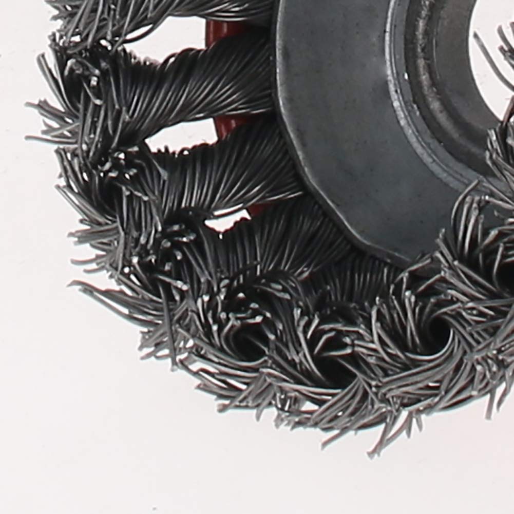 Utoolmart 65mm Steel Wire Cup Brush - 16mm Arbor Hole for Metal Cleaning