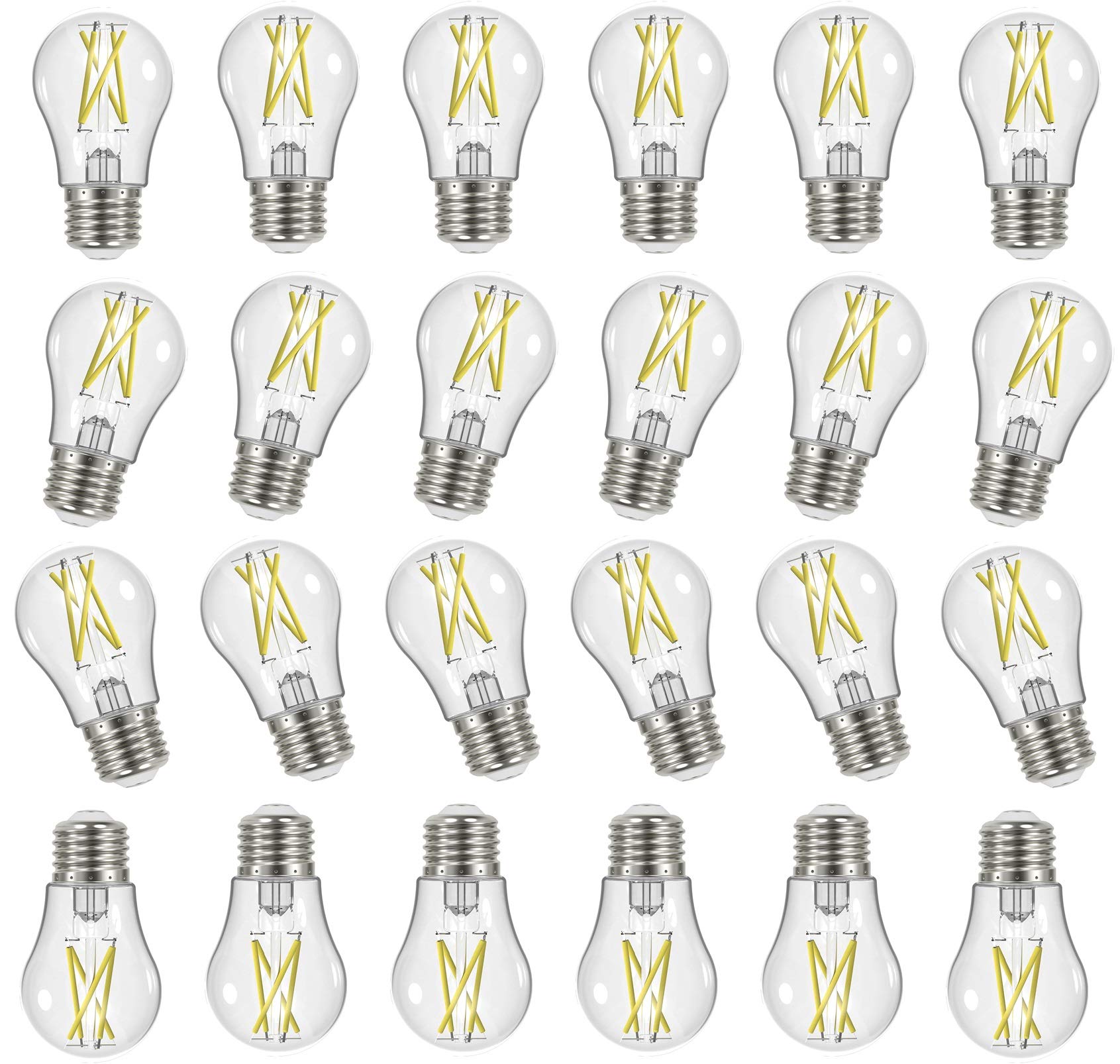 24 Pack Vintage Edison Dimmable LED Filament Bulbs - 5W A15 Clear Medium Base, 2700K Warm White, 90 CRI, 120V - Perfect for Home Decor, Restaurants, Hotels & Retail Display Lighting