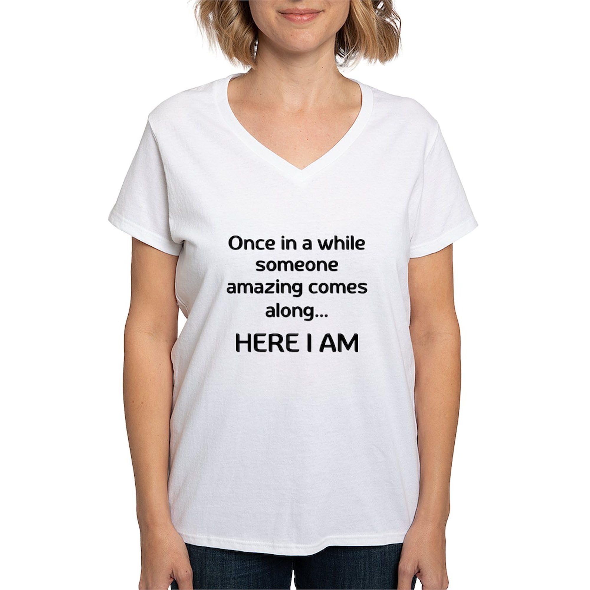 Someone Amazing Women's Cotton V-Neck T-Shirt - Soft & Comfortable Casual Tee for Everyday Wear | Perfect Gift for Her, Birthday & Mother's Day