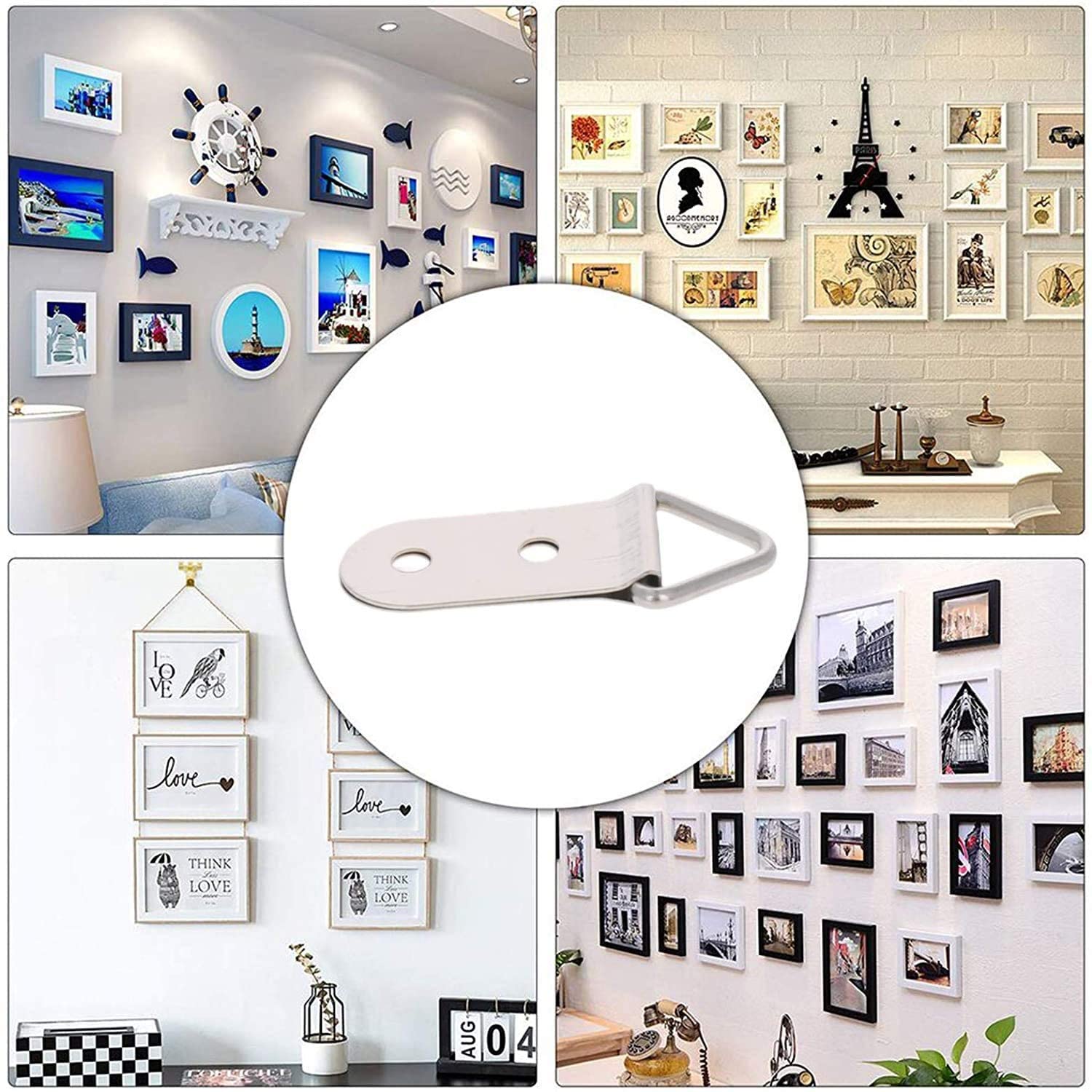 MroMax 20PCS Silver Picture Frame Hooks 1.57