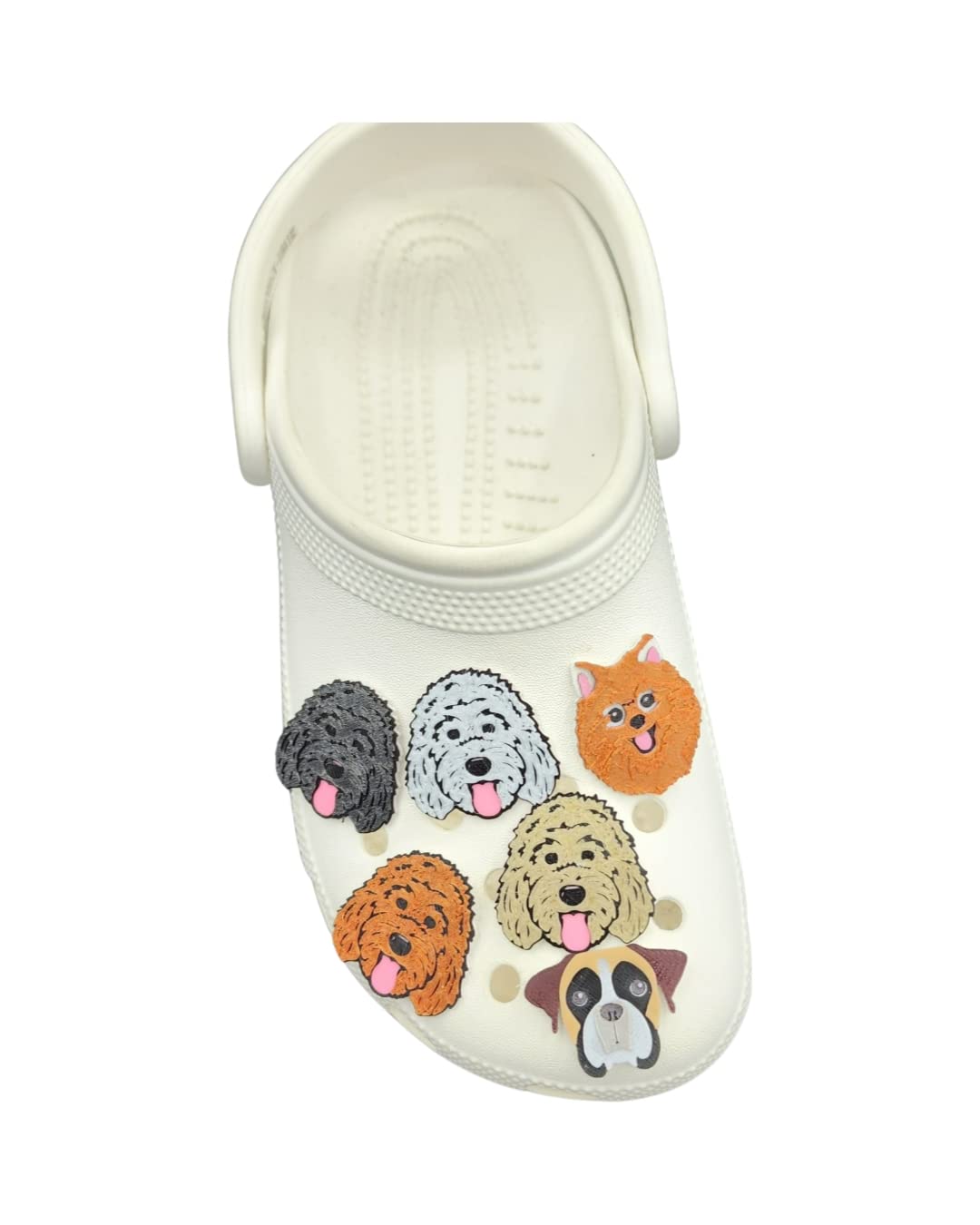 Labradoodle Charcoal Pet Shoe Charms - Cute Dog Shoe Accessories for Small & Medium Breeds - Perfect for Paw Protection & Fashion Styling