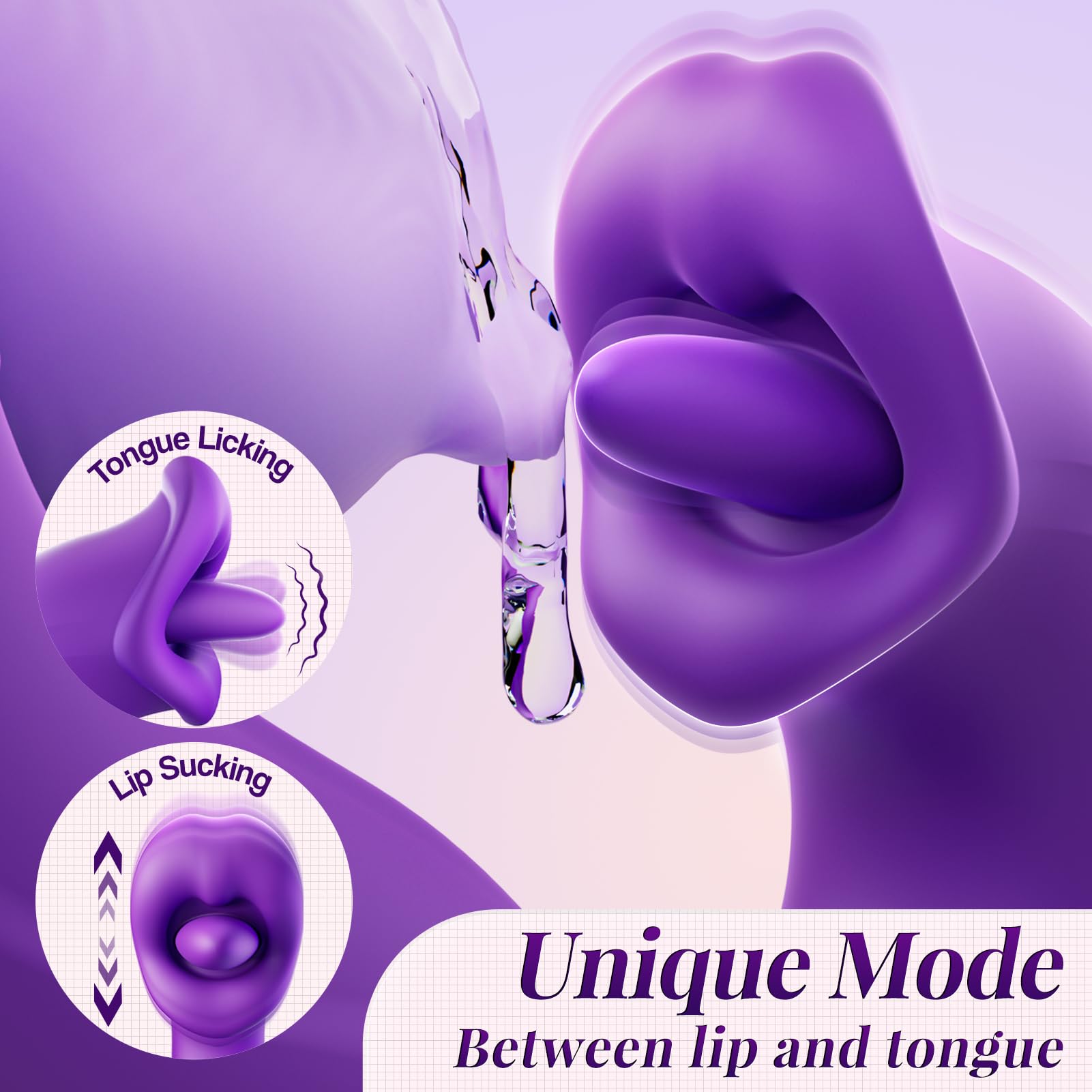 Realistic Thrusting Vibrator Sex Toy for Women - 7 Powerful Modes (Flapping, Vibrating, Licking) G-Spot Stimulator with Rose Suction & Tongue Action - Perfect for Solo Play & Couples Intimacy