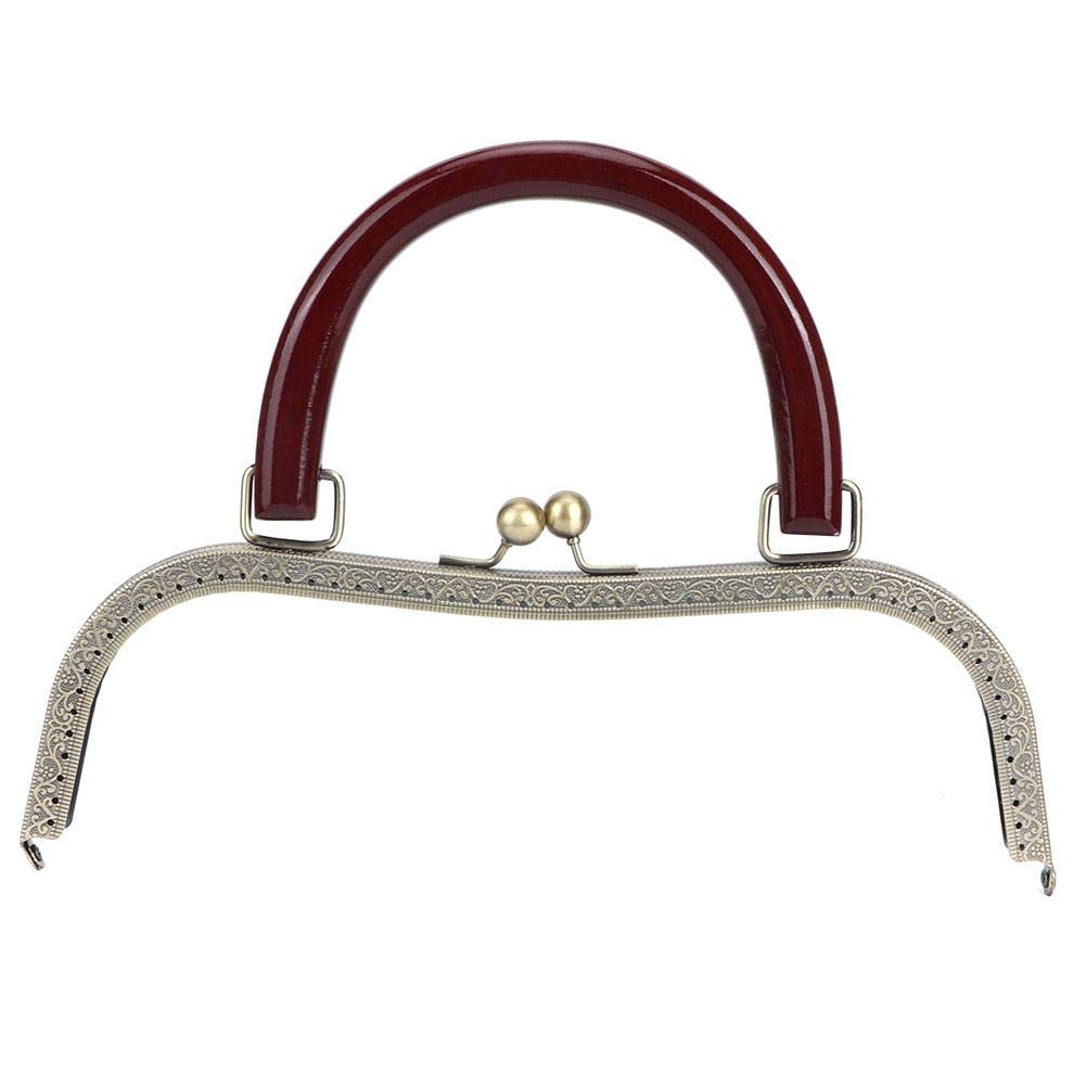10'' x 7.7'' Metal Purse Frame with Handle & Kiss Clasp Lock for DIY Handbag Making - Perfect for Craft Bags, Clutches, and Vintage Style Purses - Ideal for Sewing Projects, Gift Making, and Fashion Accessories