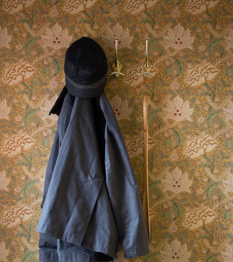 Hatt & Rockkrok Saltsjöbaden Brass Hook - Premium Wall Hooks for Coats, Hats & Bags in Living Room, Entryway & Bedroom