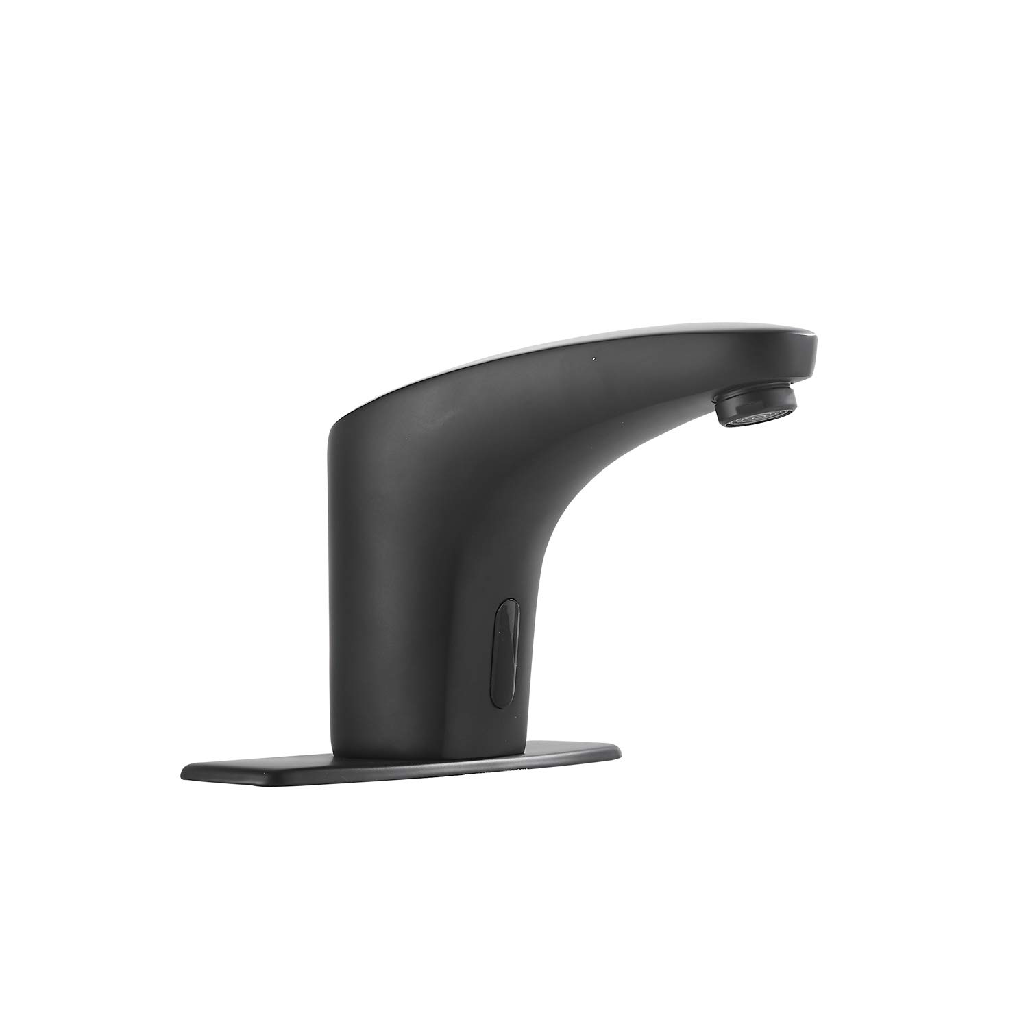 Automatic Touchless Bathroom Sink Faucet - Matte Black Sensor Faucet with Control Box & Temperature Mixer Valve - Dual Powered (Battery/AC) for Vanity, Lavatory, or Basin - Perfect for Modern Homes, Public Restrooms & Water Conservation