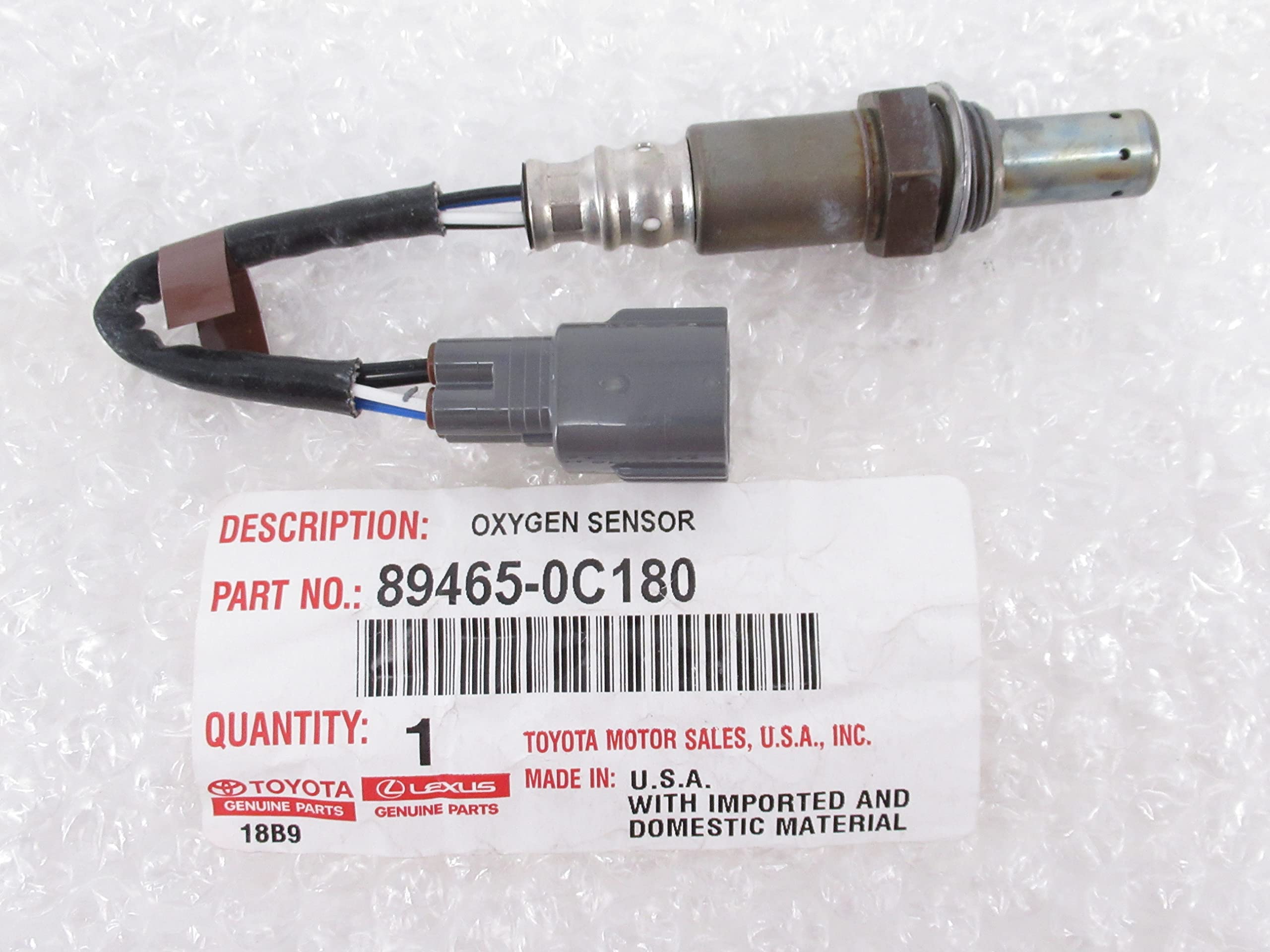 Genuine TOYOTA 89465-0C180 Oxygen Sensor - Compatible with Select Toyota Models - Improve Engine Performance & Fuel Efficiency - Perfect for City Driving & Highway Commutes