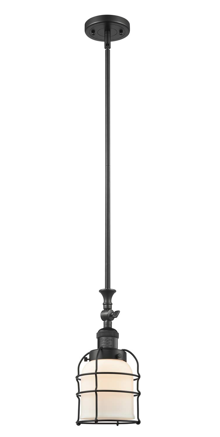 Innovations 206-BK-G51-CE-LED Vintage Matte Black Dimmable Mini Pendant Light - Perfect for Kitchen Island, Dining Room, Bar Counter & Farmhouse Decor