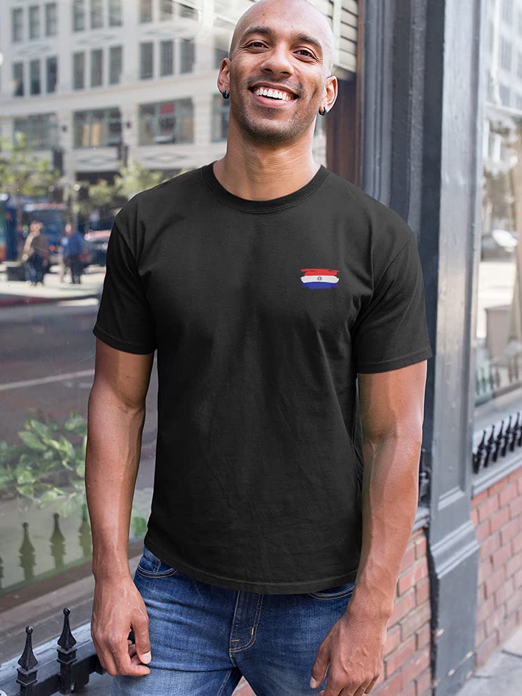Smartprints Paraguay Flag Paint Design Men's T-Shirt - Patriotic Casual Wear for Men, Perfect for National Holidays & Outdoor Events