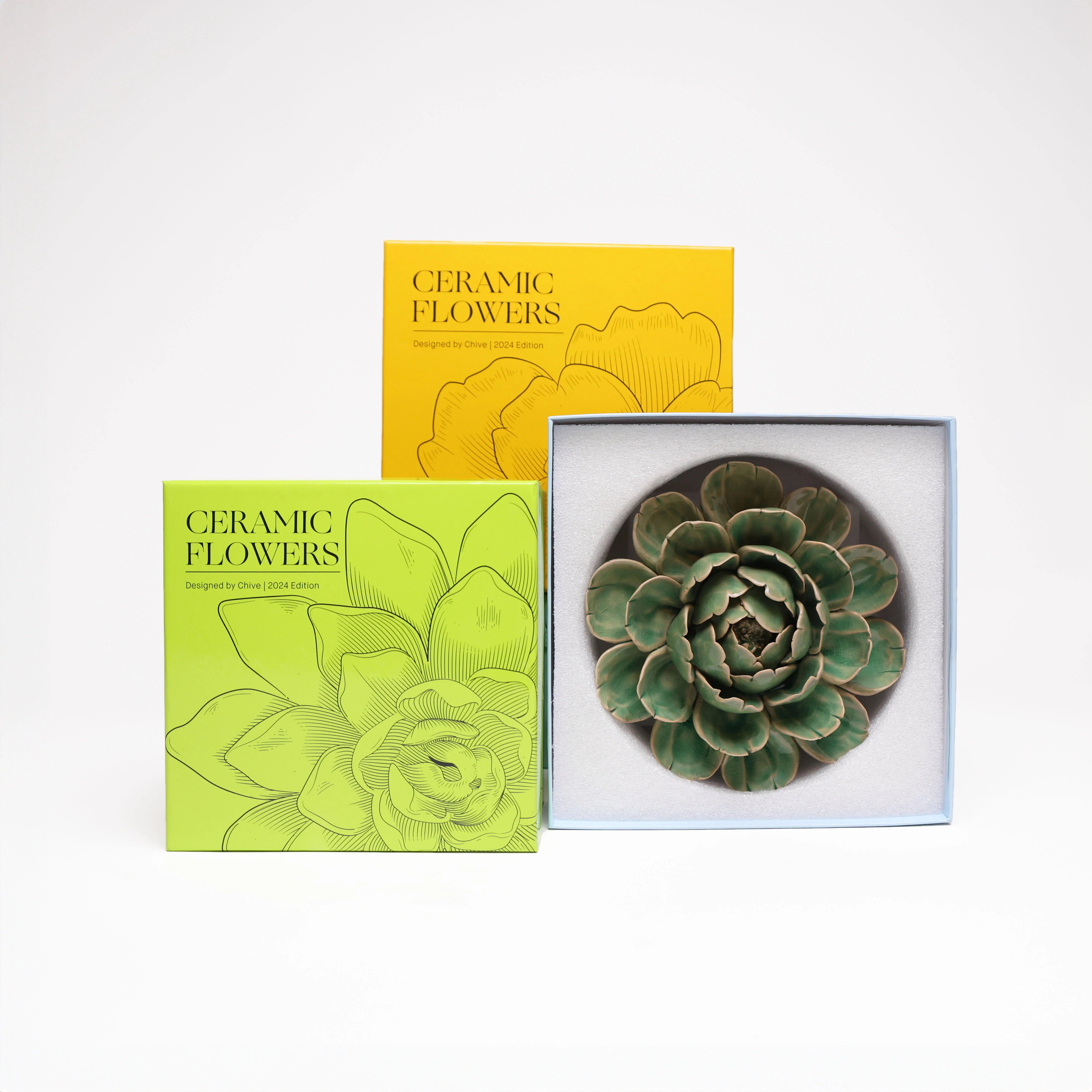 Ceramic Flower Lettuce Planter - Sea Green XL Size - Perfect for Indoor Herb Gardens & Kitchen Windowsill Decor