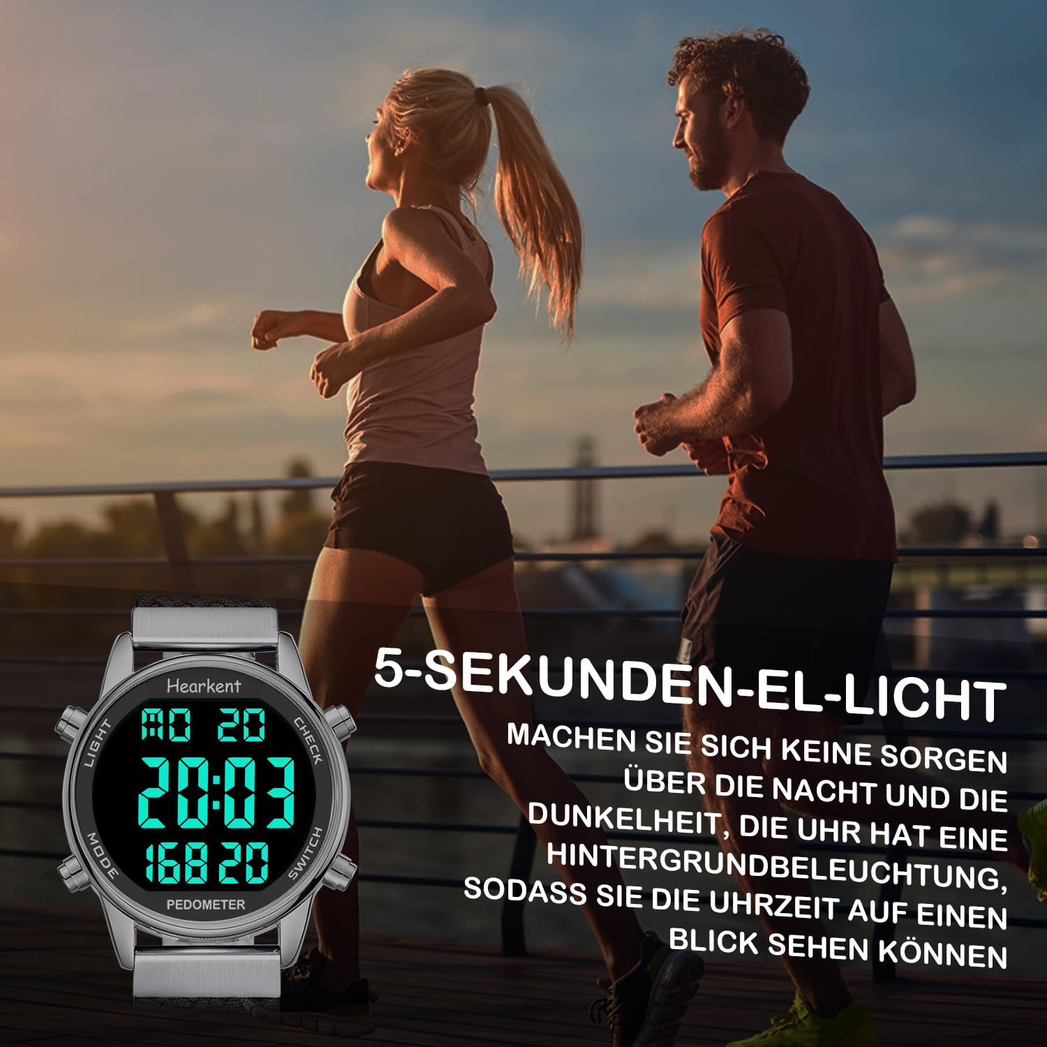 Hearkent Women's Pedometer Watch - Fitness Tracker with Calorie Counter & Waterproof Design for Walking, Sports & Elderly Use