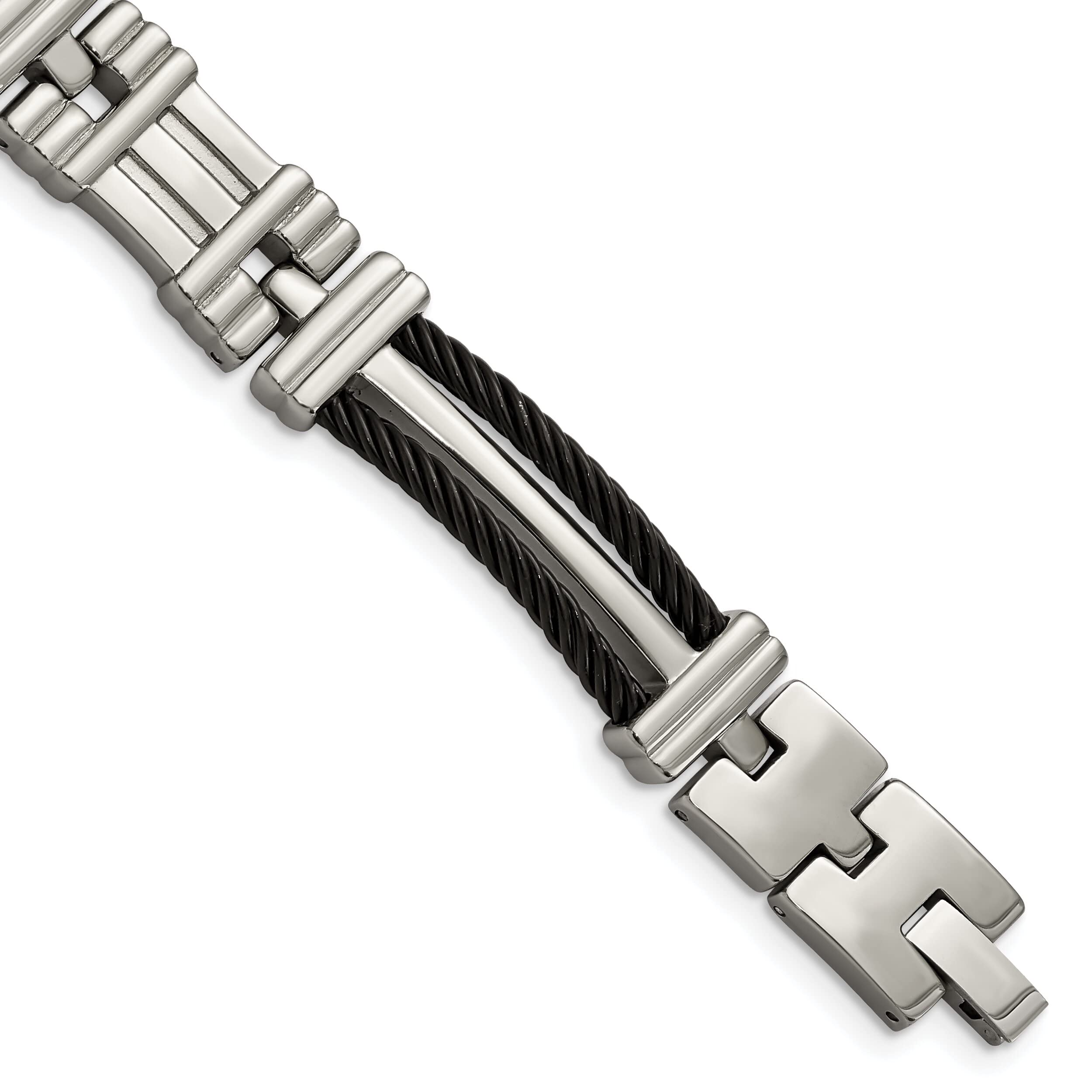 FindingKing Titanium Black Plated Men's Designer Bracelet 8.5