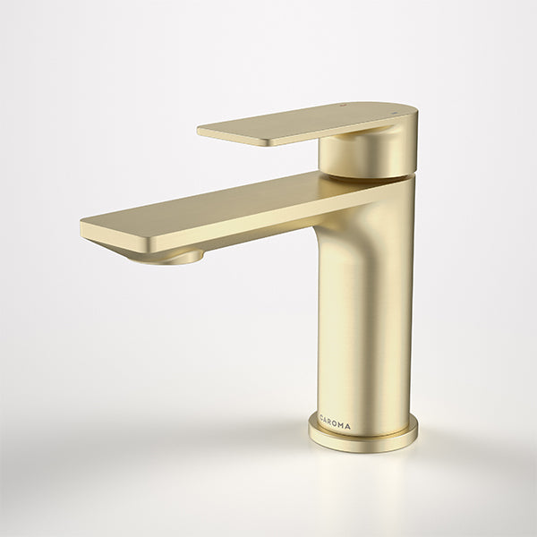 Caroma Urbane II Lead-Free Basin Mixer in Brushed Brass - Modern Bathroom Faucet for Vanity Sinks, Powder Rooms & Guest Baths
