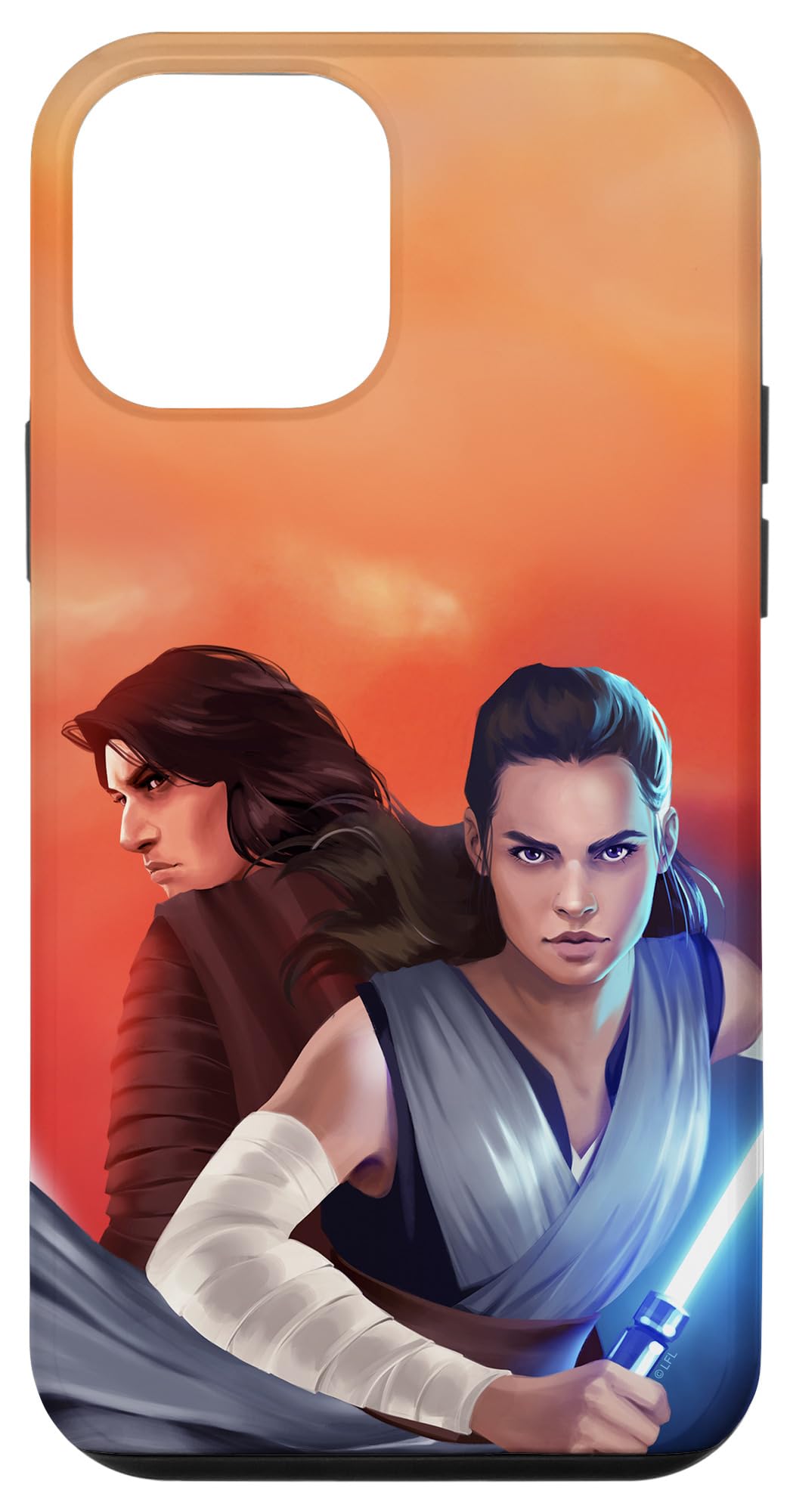 iPhone 12 Mini Star Wars The Last Jedi Exclusive Rey & Kylo Ren Portrait Phone Case - Protective Cover for Fans & Collectors - Perfect for Movie Nights, Cosplay & Gift Giving
