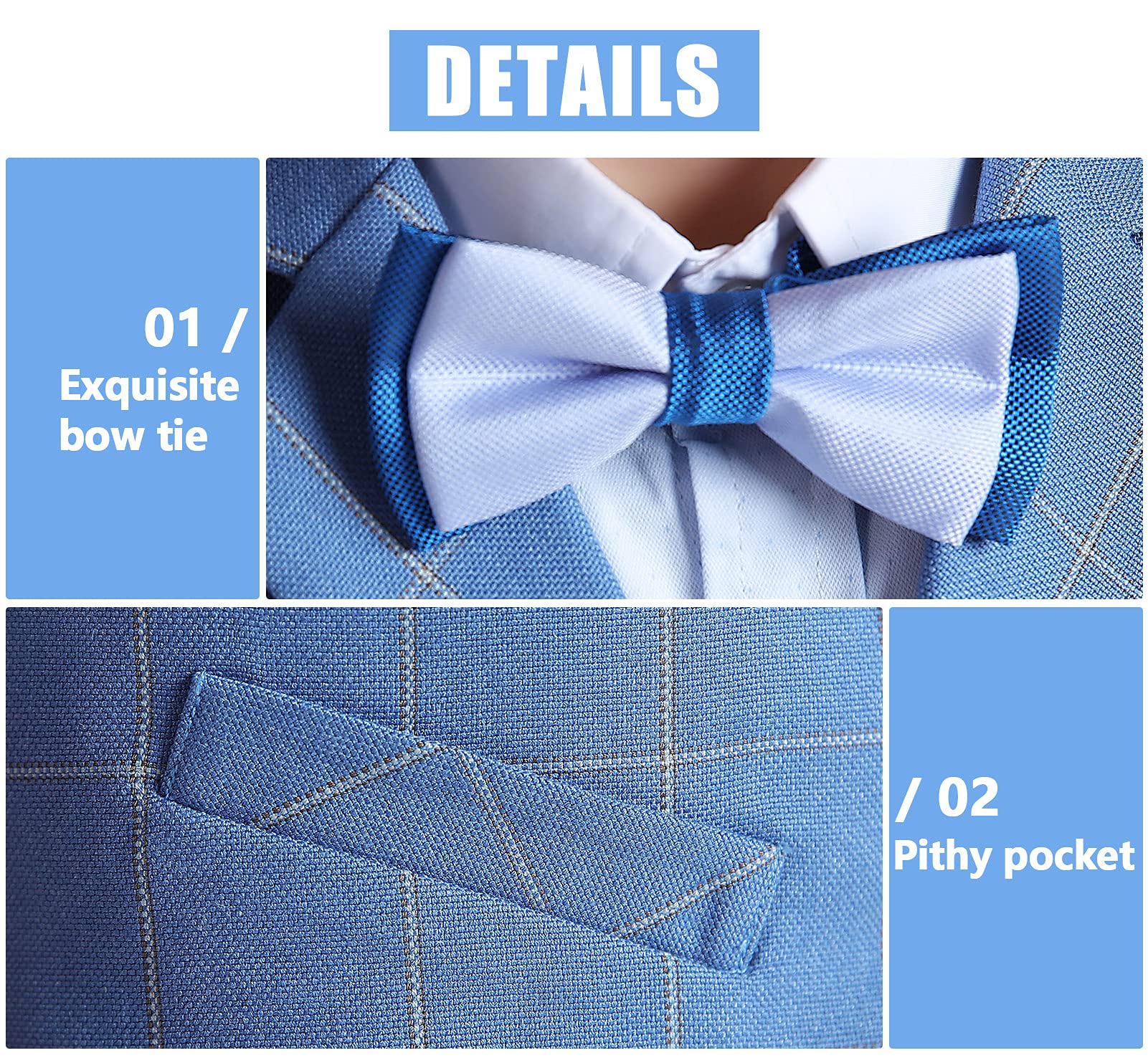Boys Formal Suit Set - Short Sleeve Dress Shirt with Pants, Shorts, Vest, Suspenders & Tie | Wedding, Party & Special Occasion Outfit